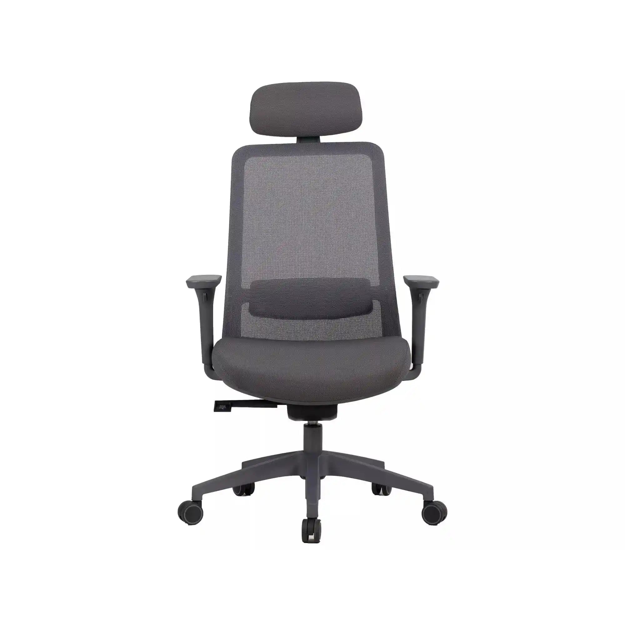 Scaun de birou Q-718 H, gri, stofa clasica/plasa, 62x50x117/127 cm