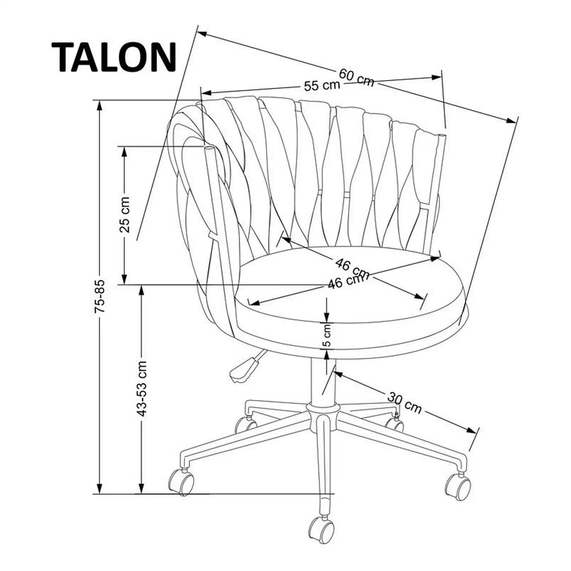 Scaun TALON, roz, stofa, 55x60x75 cm