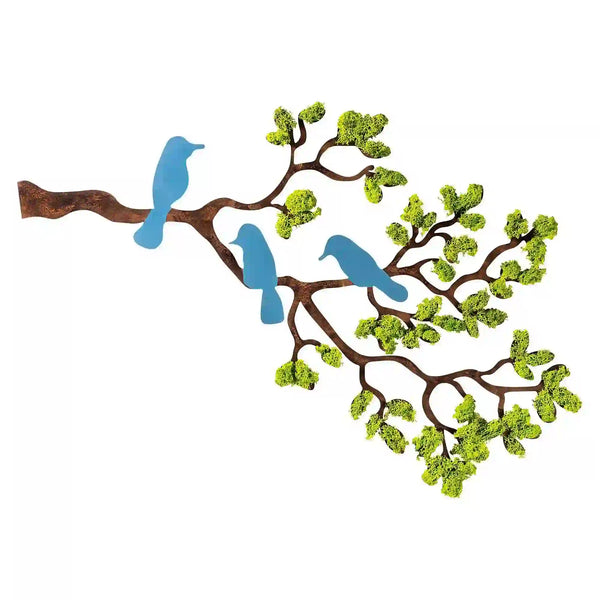 Decoratiune perete TREE 3, maro/verde, 79x1x60 cm