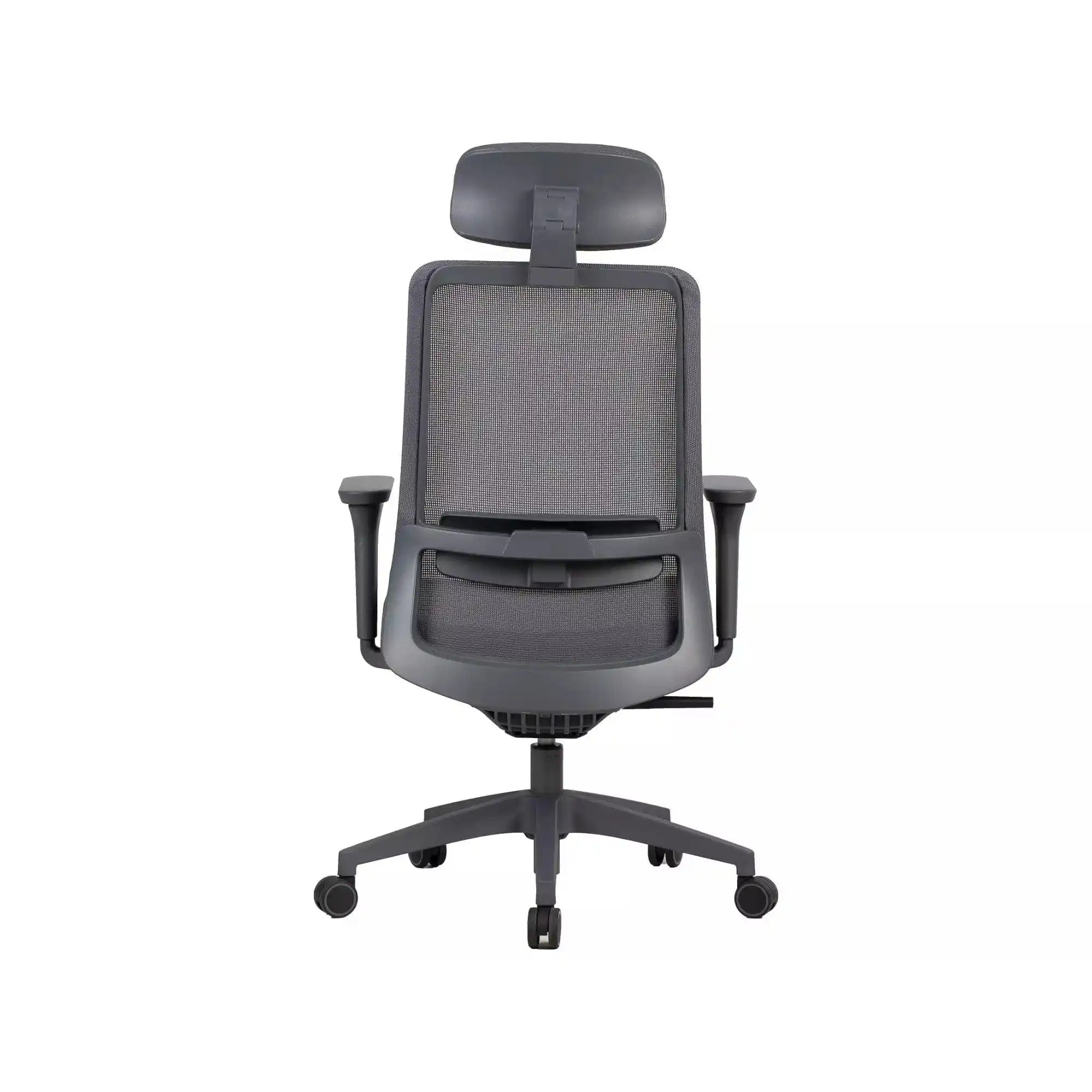 Scaun de birou Q-718 H, gri, stofa clasica/plasa, 62x50x117/127 cm