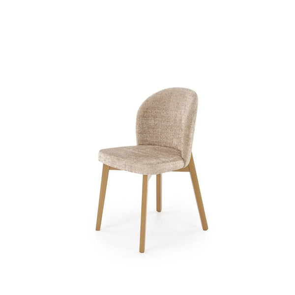 Scaun BASSO, bej - Cremona 14, stofa catifelata/lemn, 48x56x86 cm