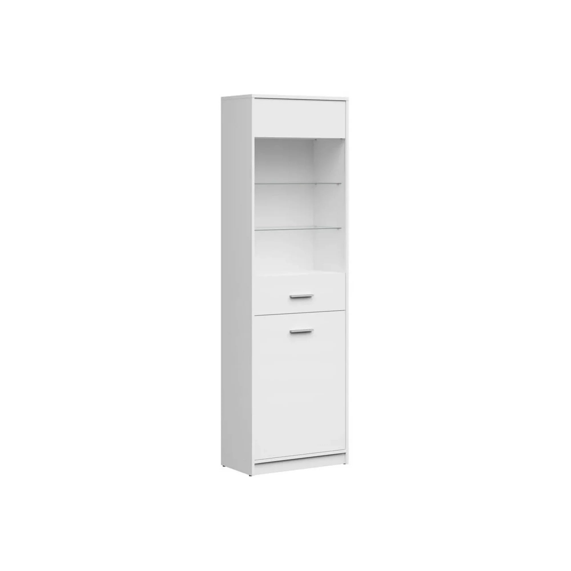 Vitrina NEPO PLUS, alb, PAL laminat/sticla, 60x34x197 cm