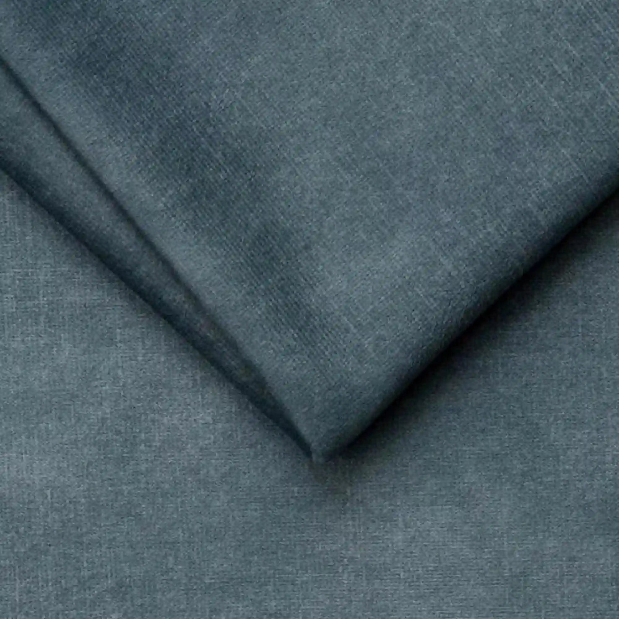 Pat boxspring KANO 160x200, stofa catifelata albastru - Palladium 14, Gama Premium, cu saltea, topper, tetiere reglabile si 2 spatii depozitare