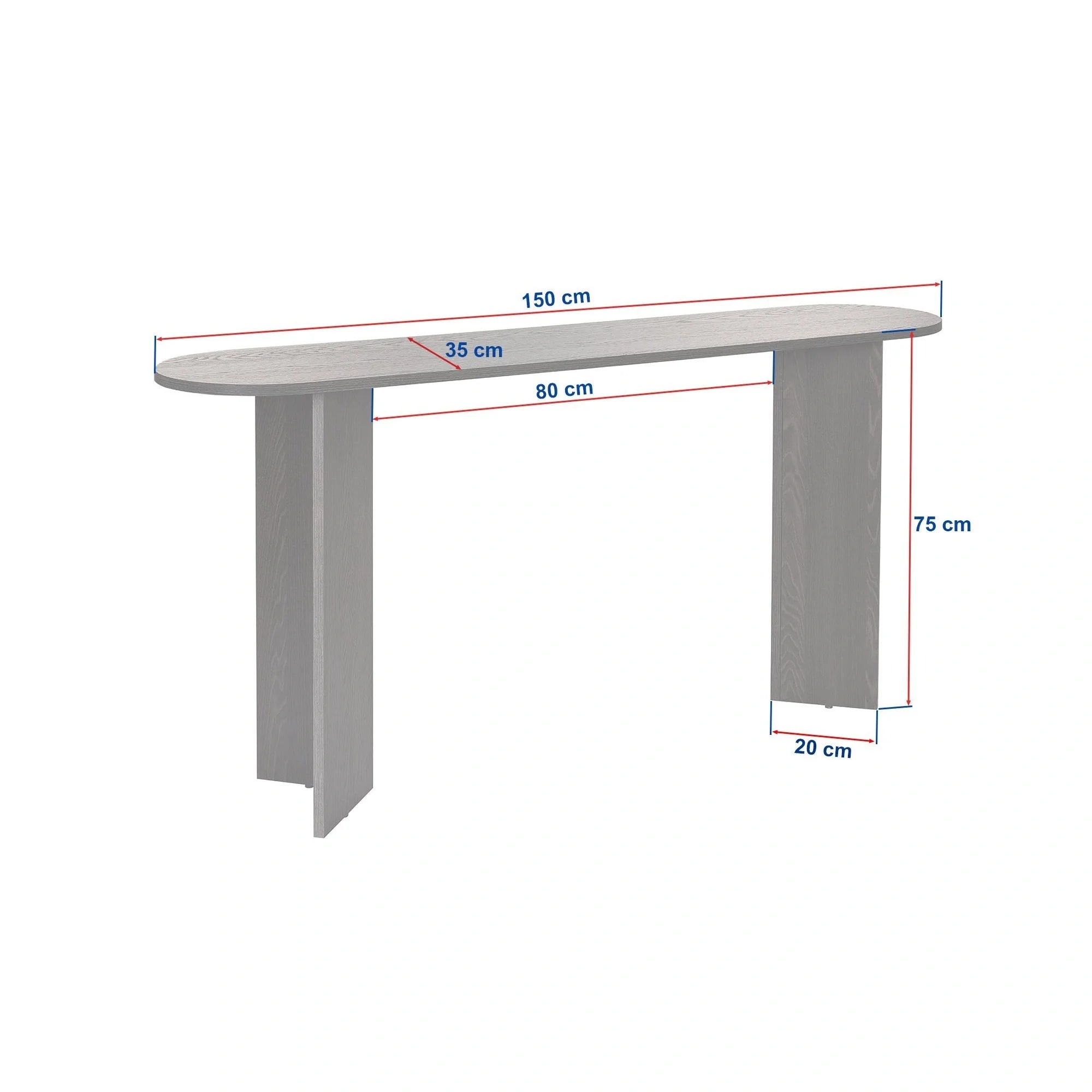 Consola SIRA, nuc inchis, PAL, 150x35x75 cm