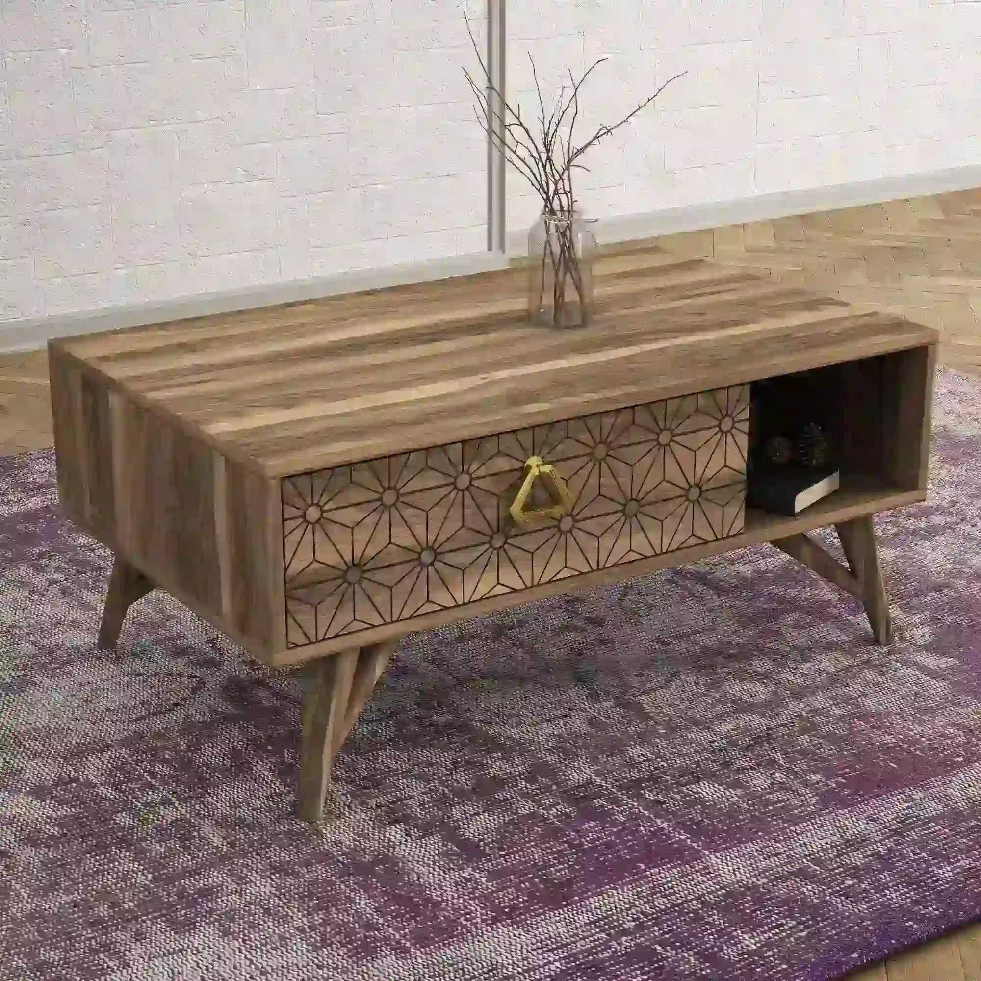 Masuta cafea Yakamoz, nuc, PAL melaminat, 90x60x43 cm