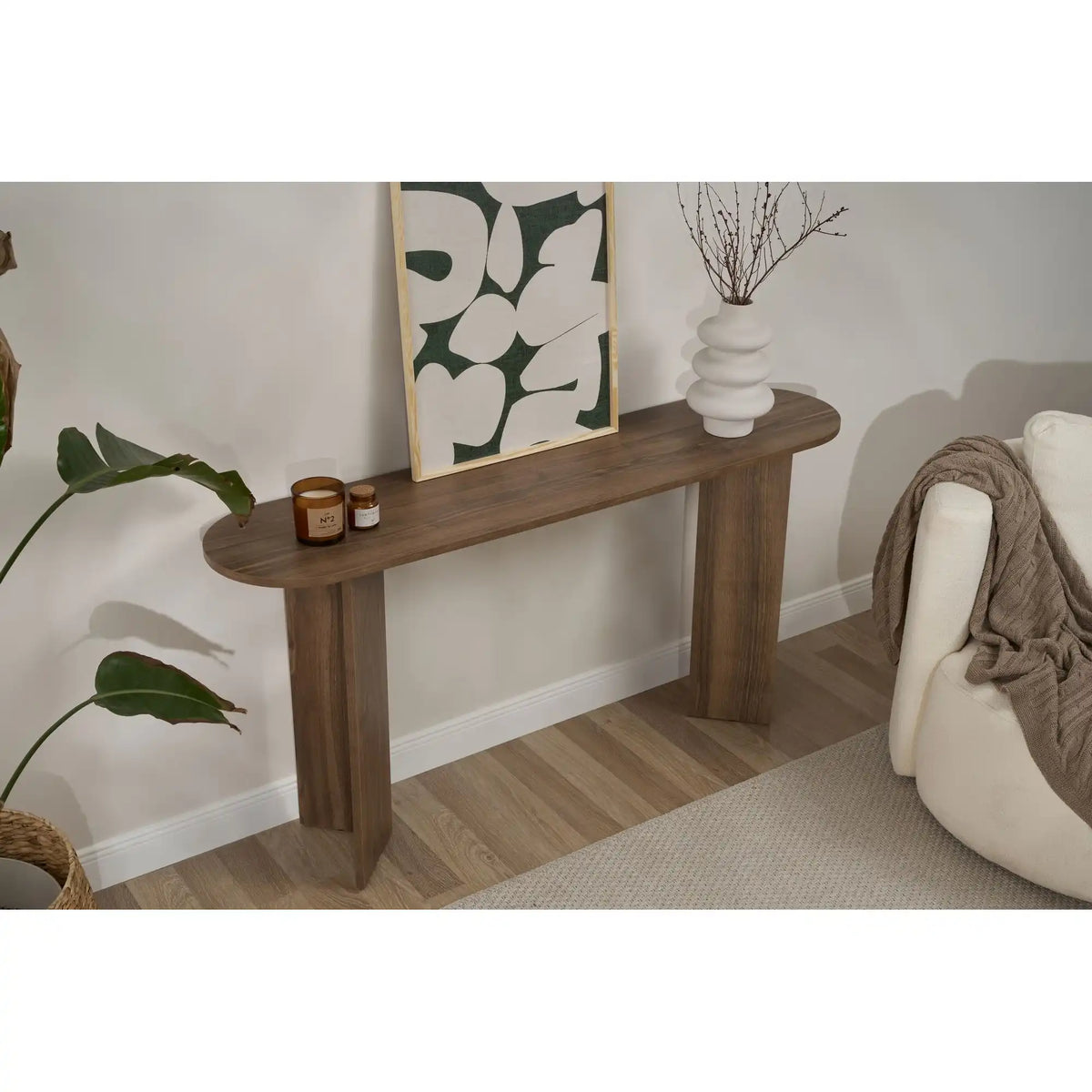 Consola SIRA, nuc inchis, PAL, 150x35x75 cm