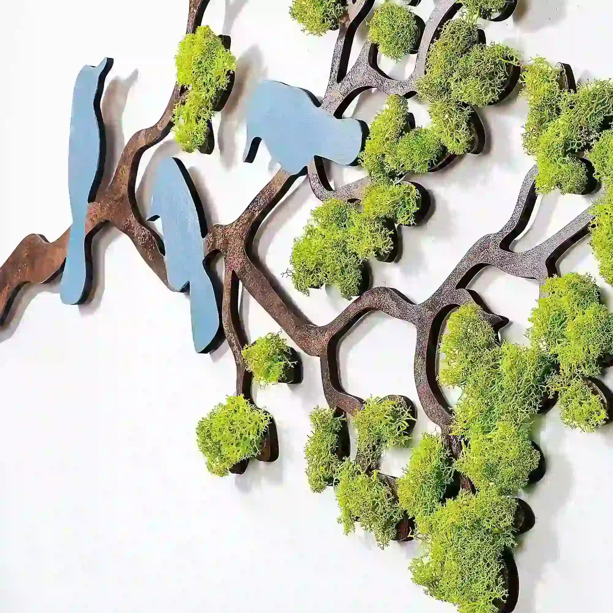 Decoratiune perete TREE 3, maro/verde, 79x1x60 cm