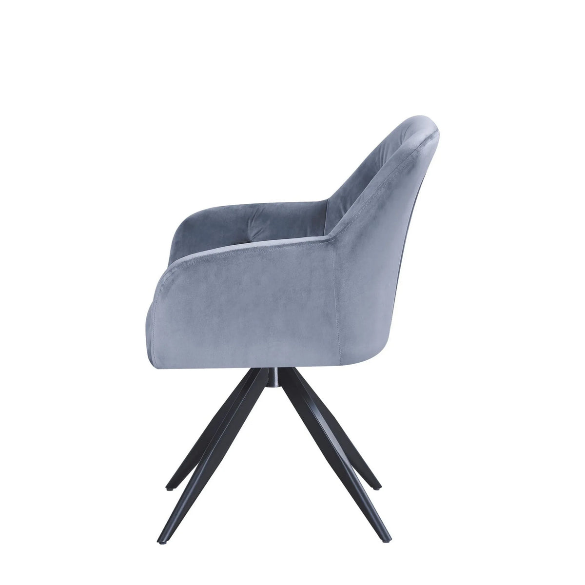 Scaun rotativ MAX, albastru deschis/negru, stofa catifelata/metal, 61x61x85 cm