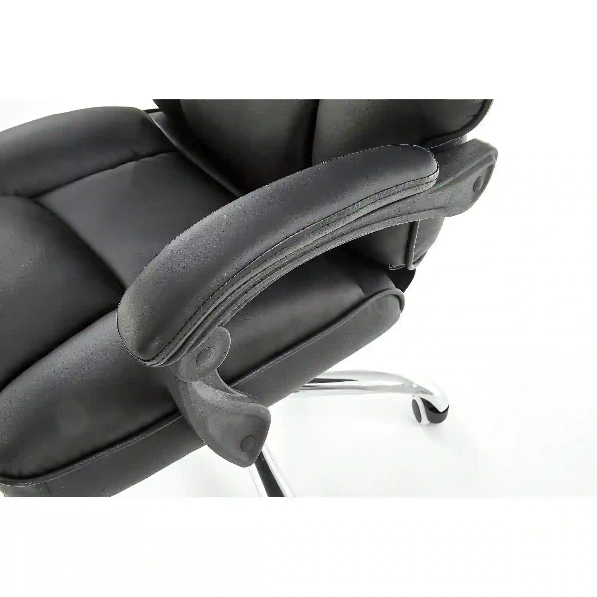Scaun de birou ALVIN, negru, piele ecologica, 66x70x118/125 cm