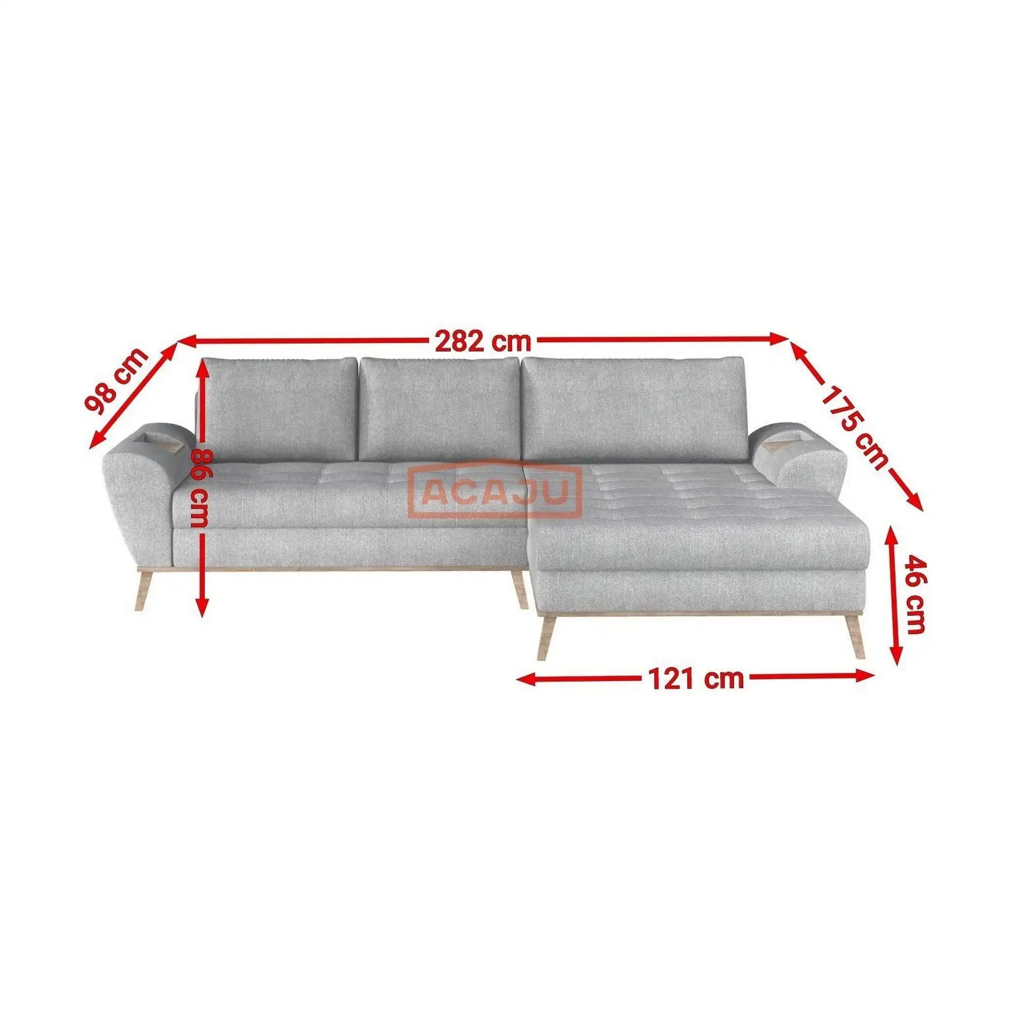 Coltar extensibil NUBO, personalizabil materiale gama Oferta Avantaj, cu lada depozitare, 282x175x86 cm