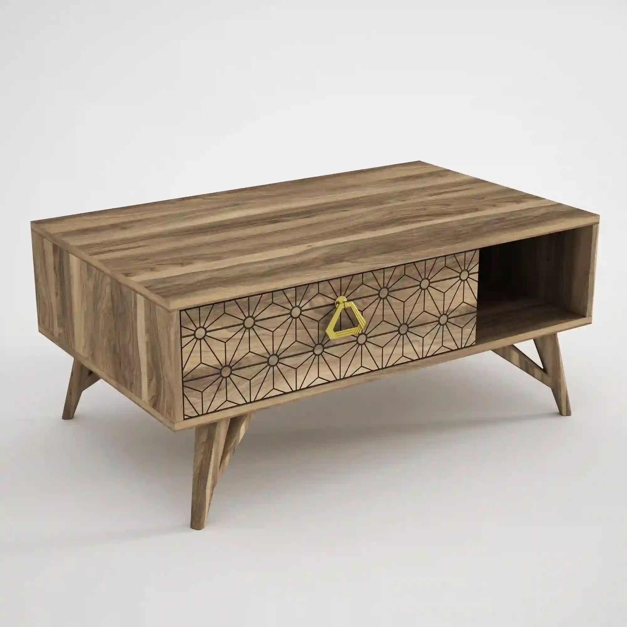 Masuta cafea Yakamoz, nuc, PAL melaminat, 90x60x43 cm