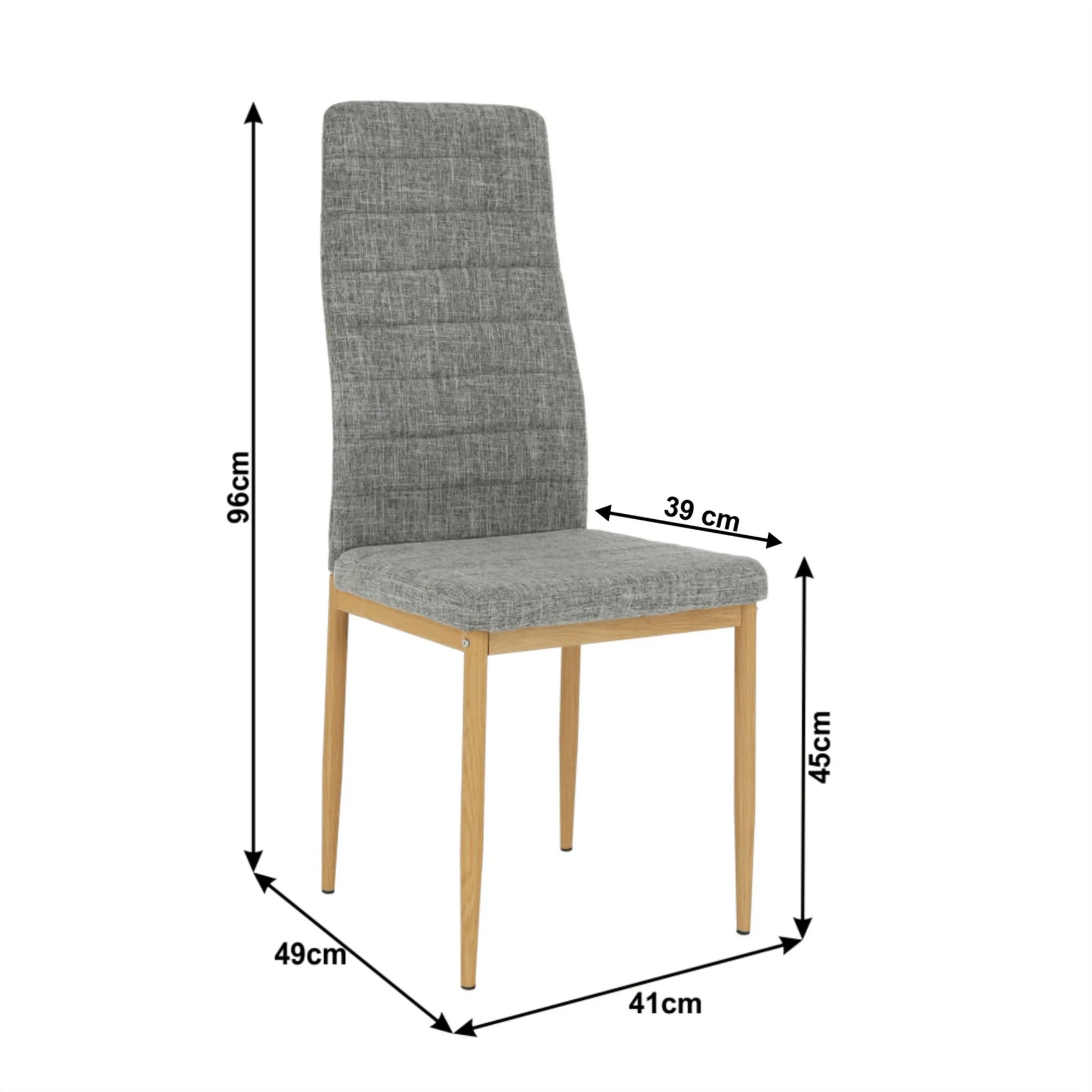 Scaun COLETA NOVA, gri deschis/fag, textil/metal, 41x49x96 cm