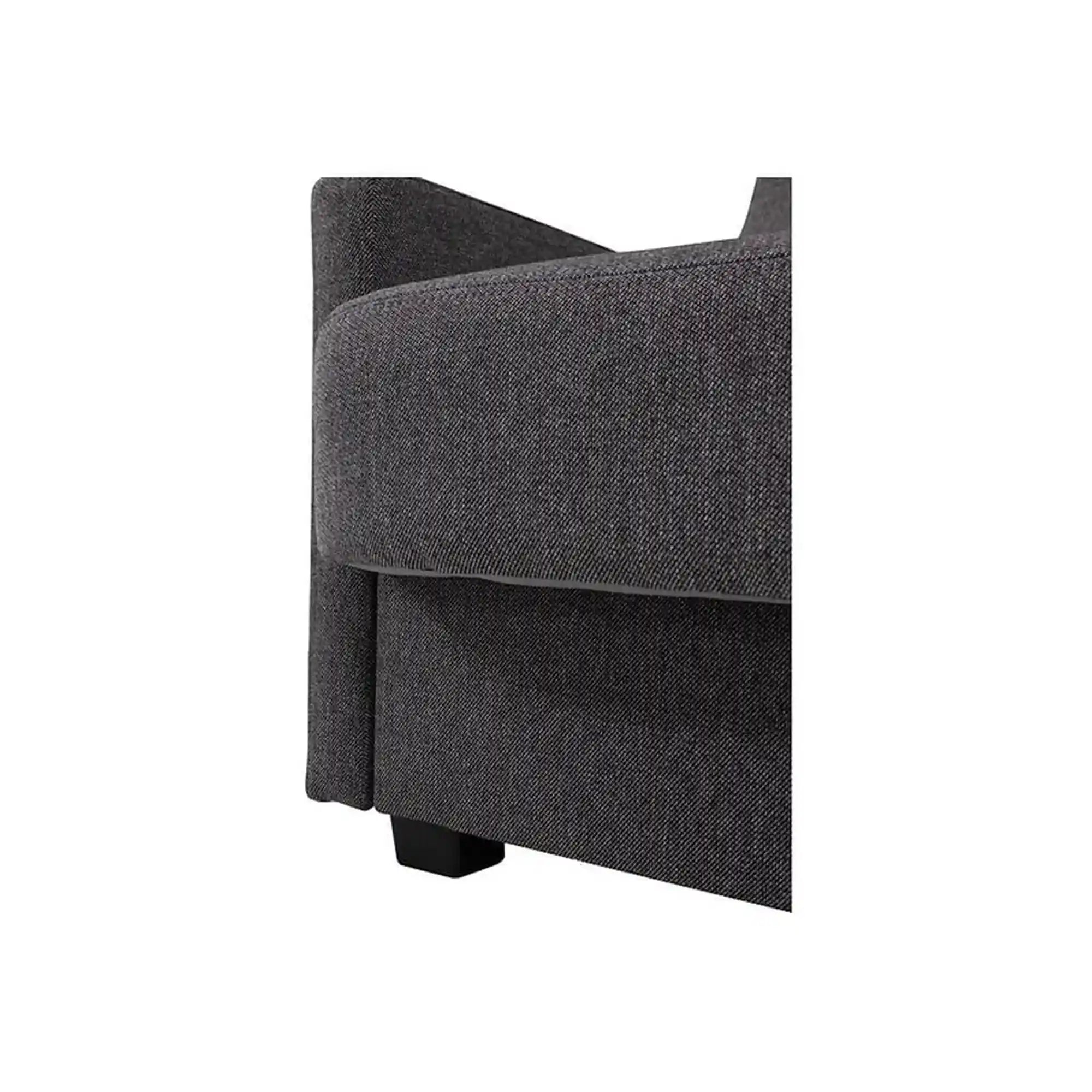 Canapea extensibila MARO, stofa clasica gri inchis - Mossa 99, cu lada depozitare, 207x95x95 cm