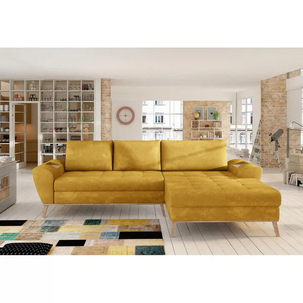 Coltar extensibil NUBO, personalizabil materiale gama Premium, cu lada depozitare, 282x175x86 cm