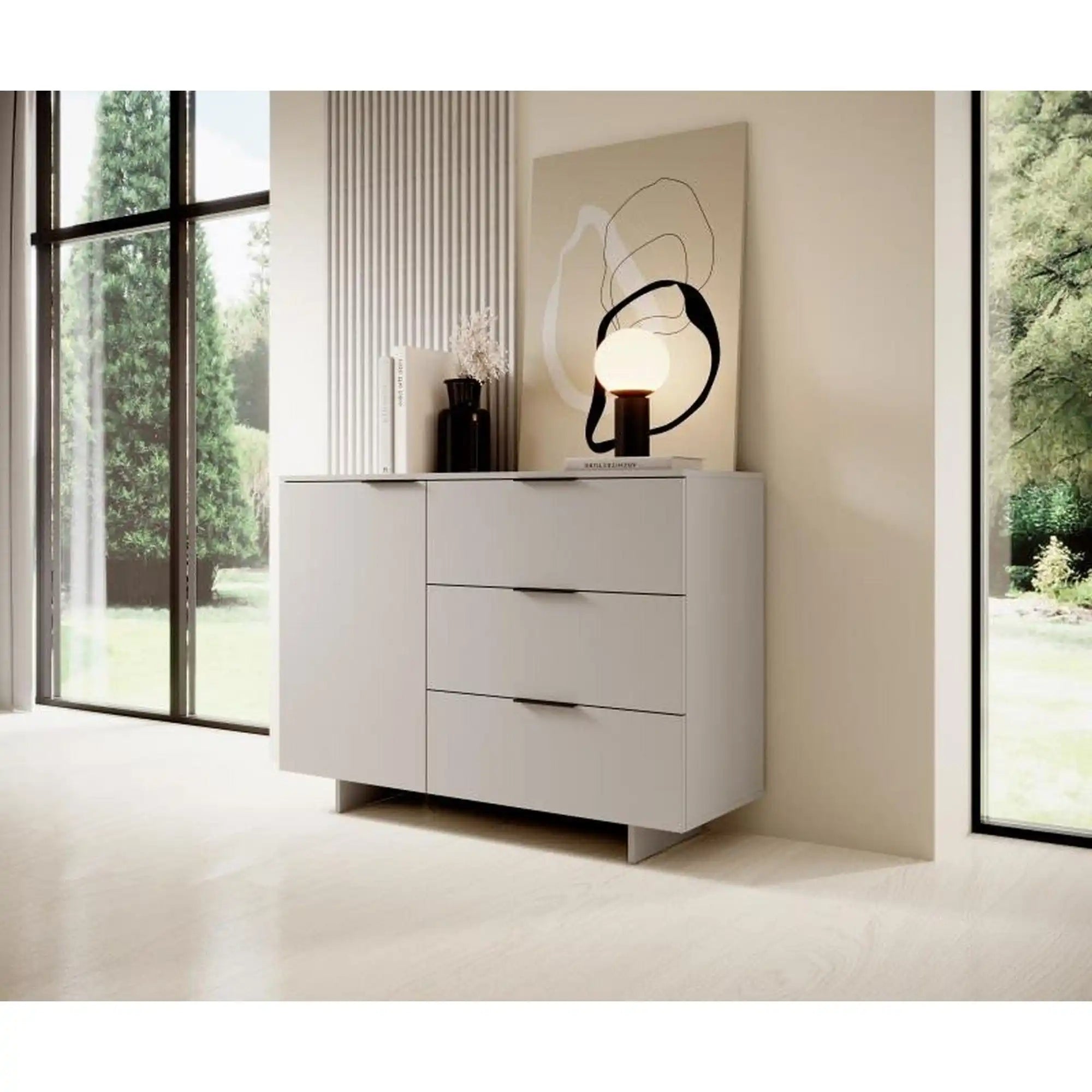 Comoda ALMA, casmir, PAL laminat, 90x42x120 cm