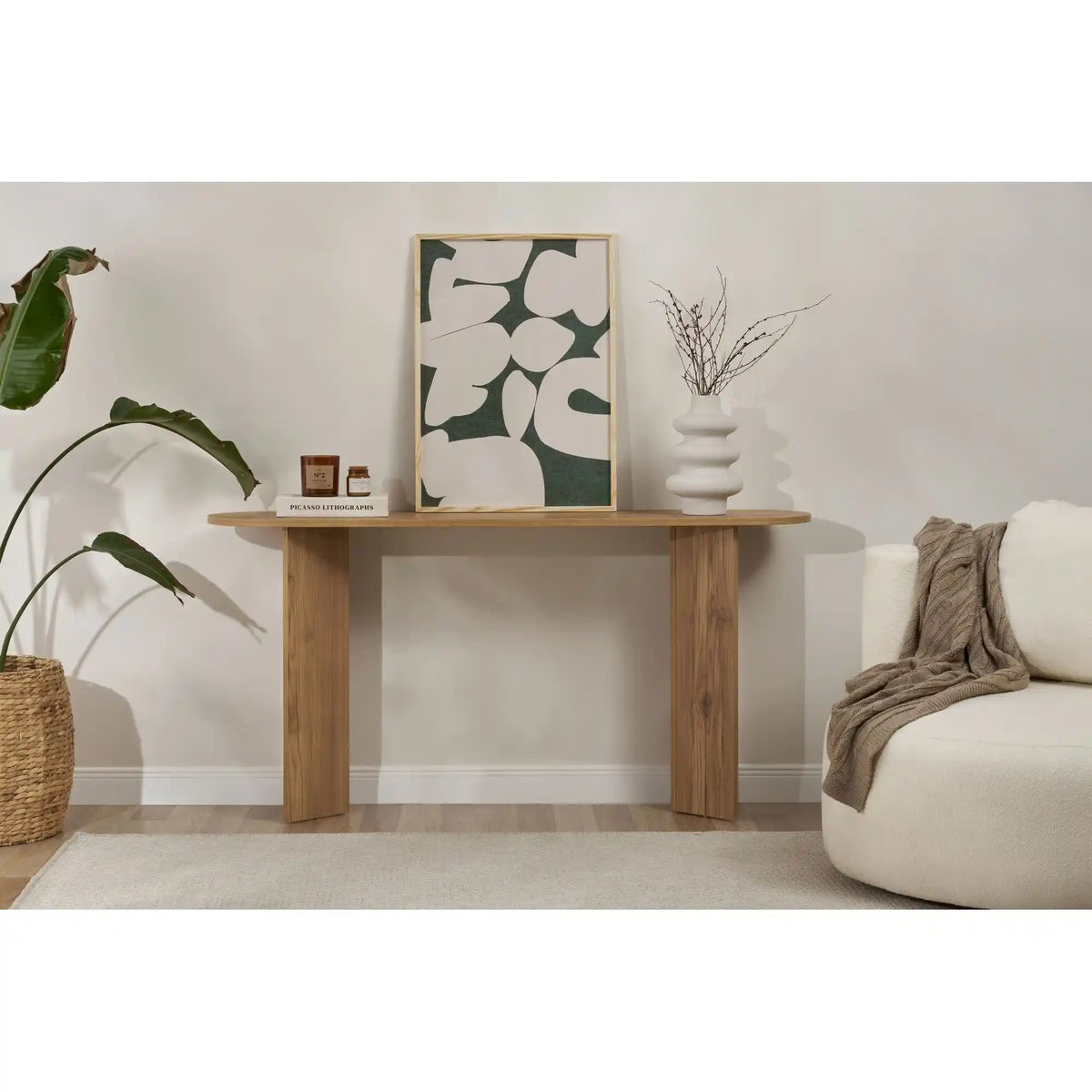Consola SIRA, stejar, PAL, 150x35x75 cm
