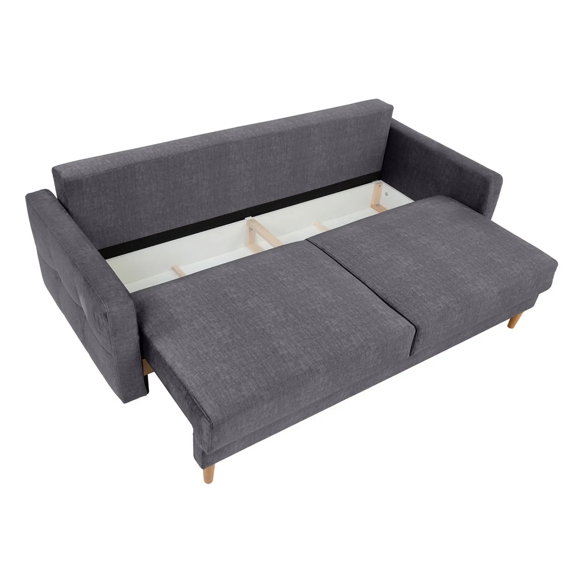 Canapea extensibila TORENT, stofa catifelata gri - Vogue 16, 220x98x95 cm