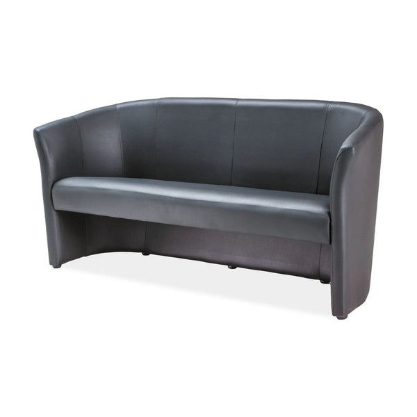 Canapea TM-3, negru, piele ecologica, 160x60x76 cm