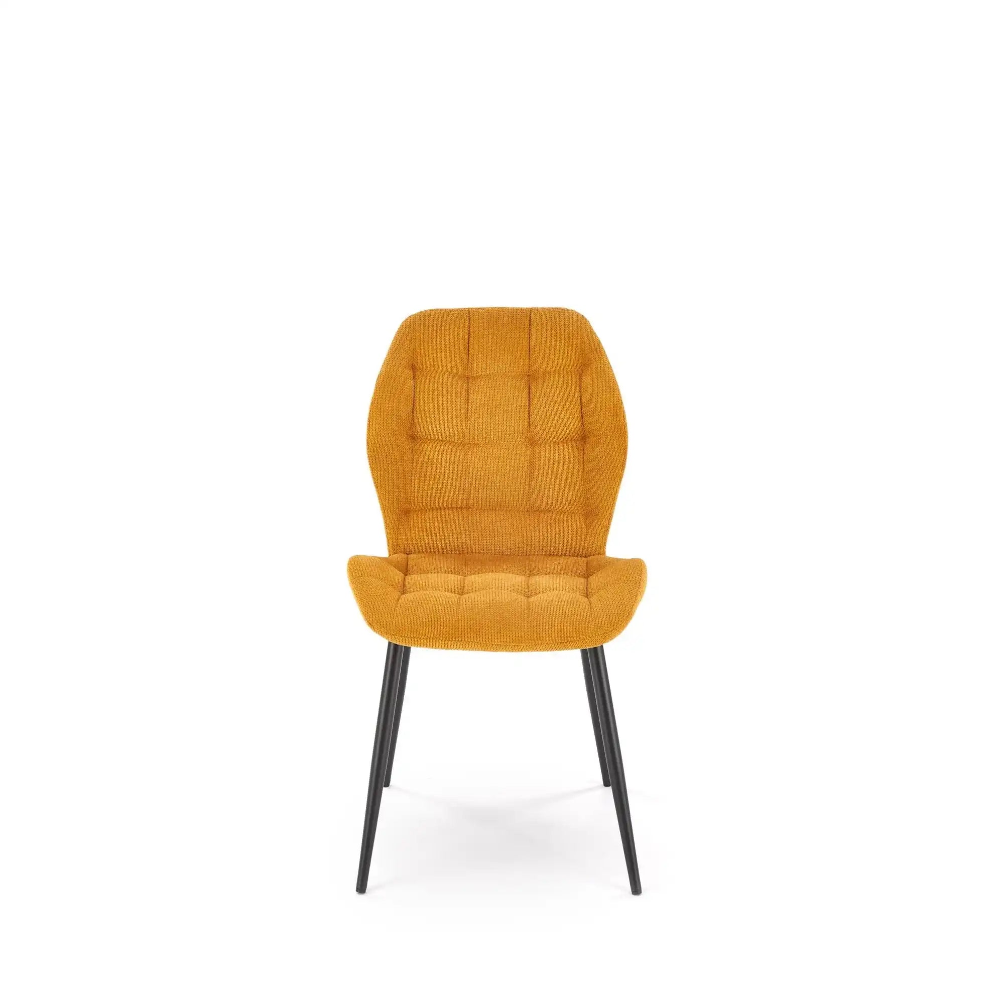Scaun K548, galben/negru, stofa clasica/metal, 47x55x84 cm