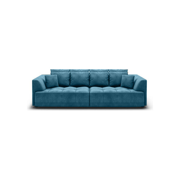 Canapea TIGA, stofa catifelata albastru - Salvador 11, Gama Premium, cu reglaj electric, 302x136x88/72 cm