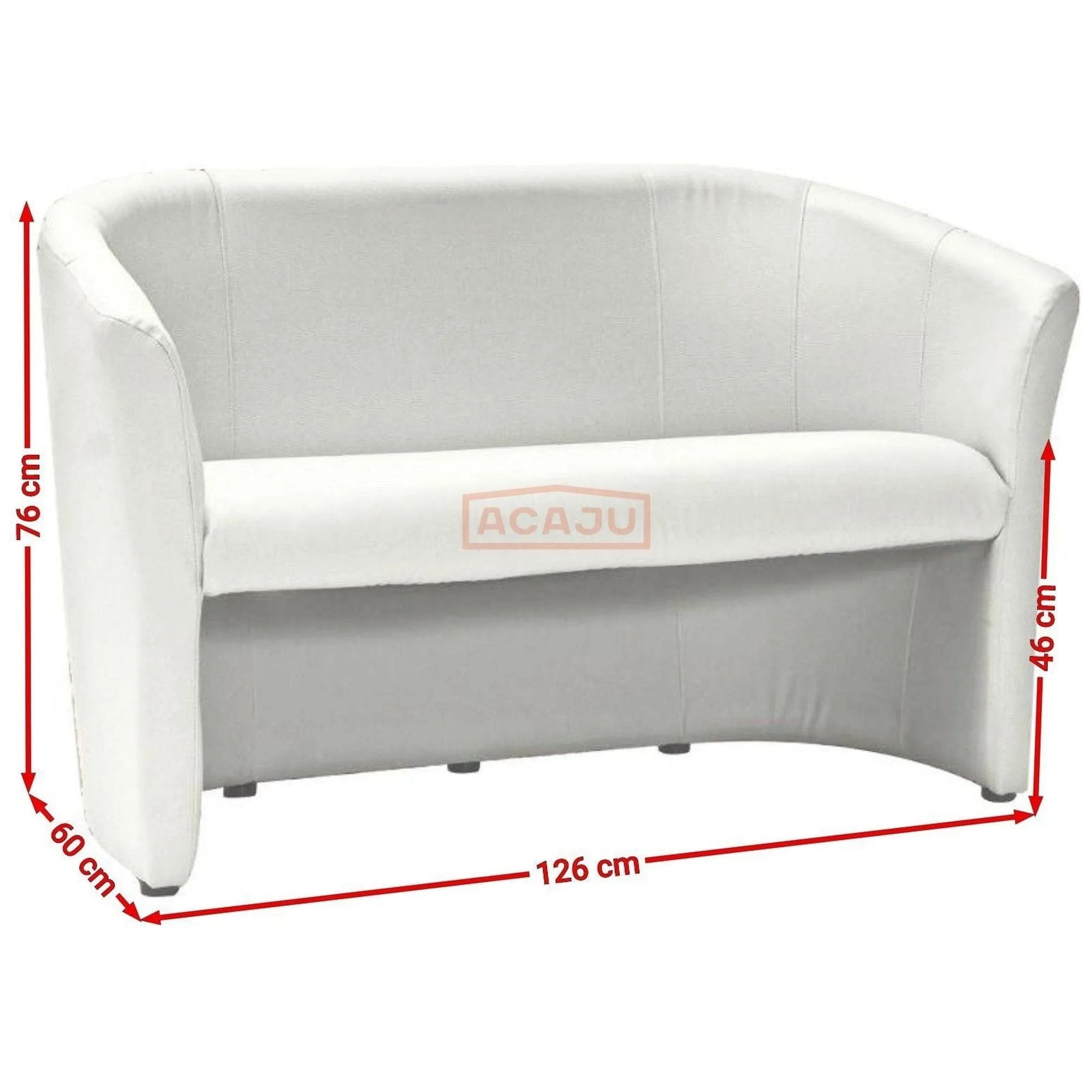Canapea TM-2, albastru inchis, piele ecologica, 126x60x76 cm