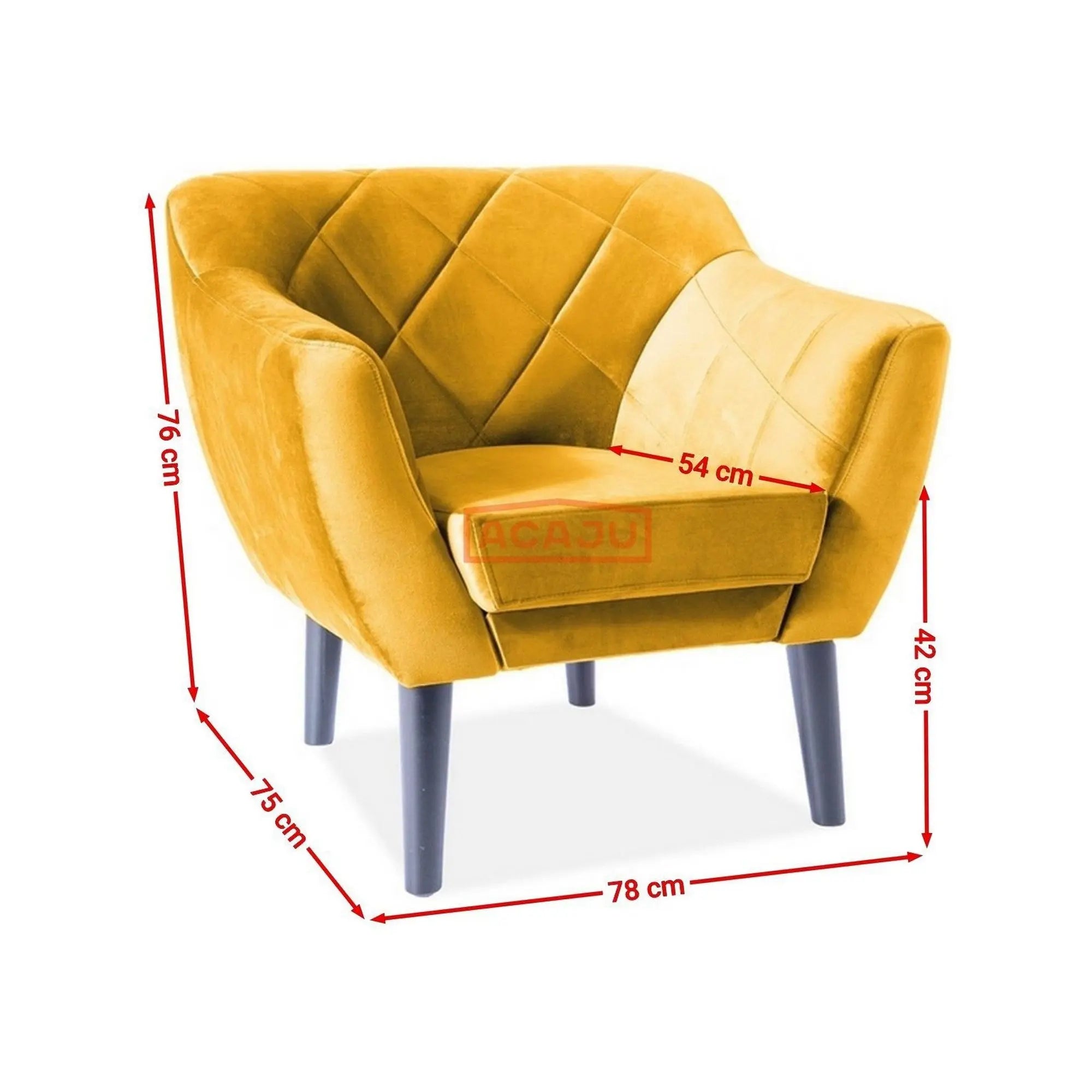 Fotoliu KARO, stofa catifelata gri deschis - Bluvel 14/fag, 78x75x76 cm