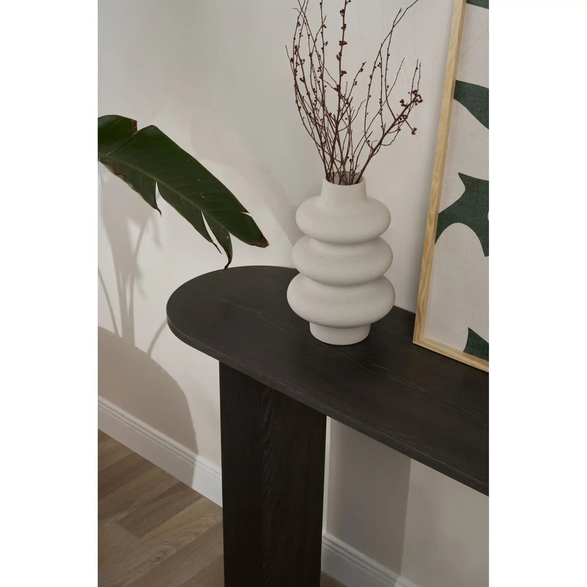 Consola SIRA, negru, PAL, 150x35x75 cm