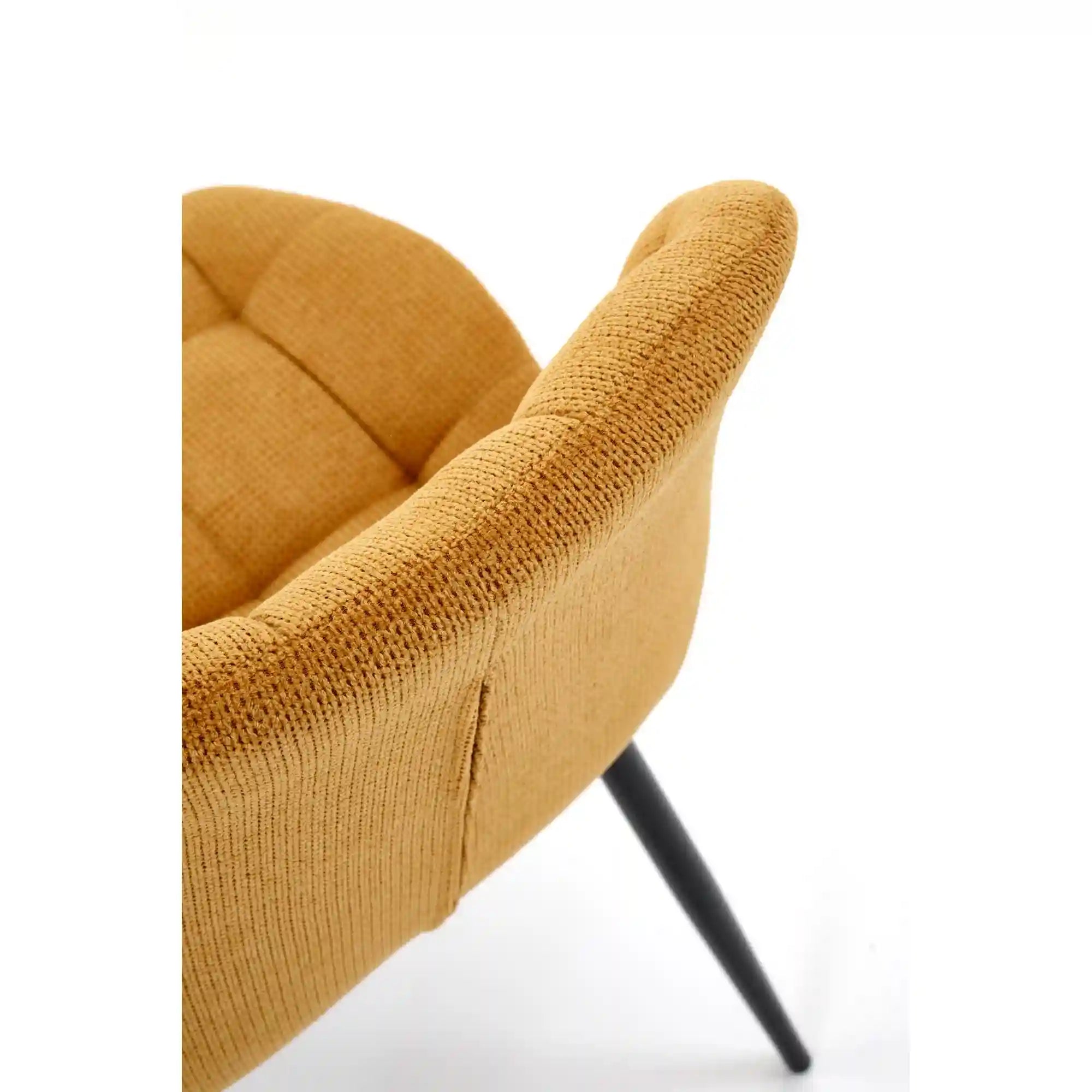 Scaun K548, galben/negru, stofa clasica/metal, 47x55x84 cm