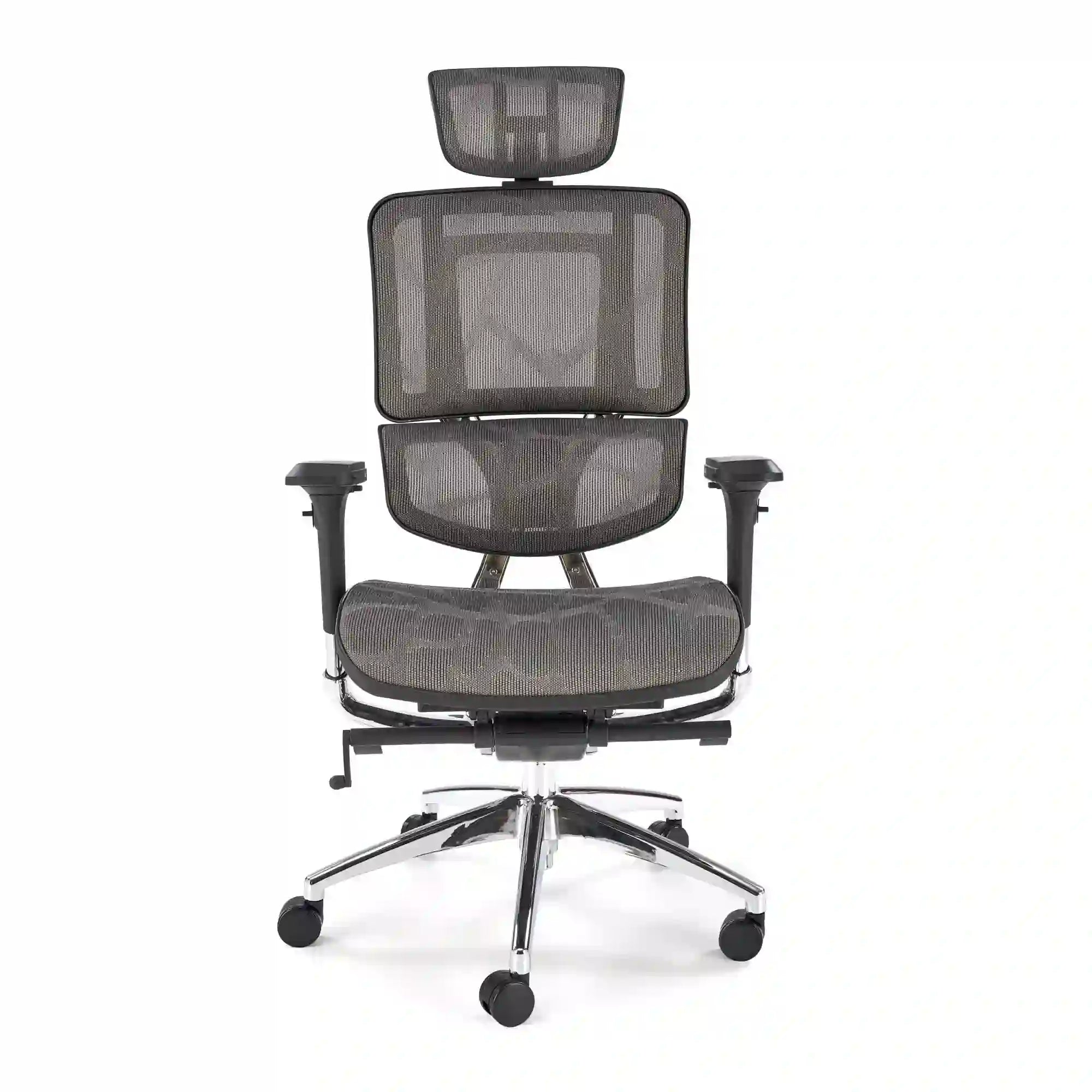 Scaun birou ETHAN, gri, plasa/metal, 72x70x130/139 cm