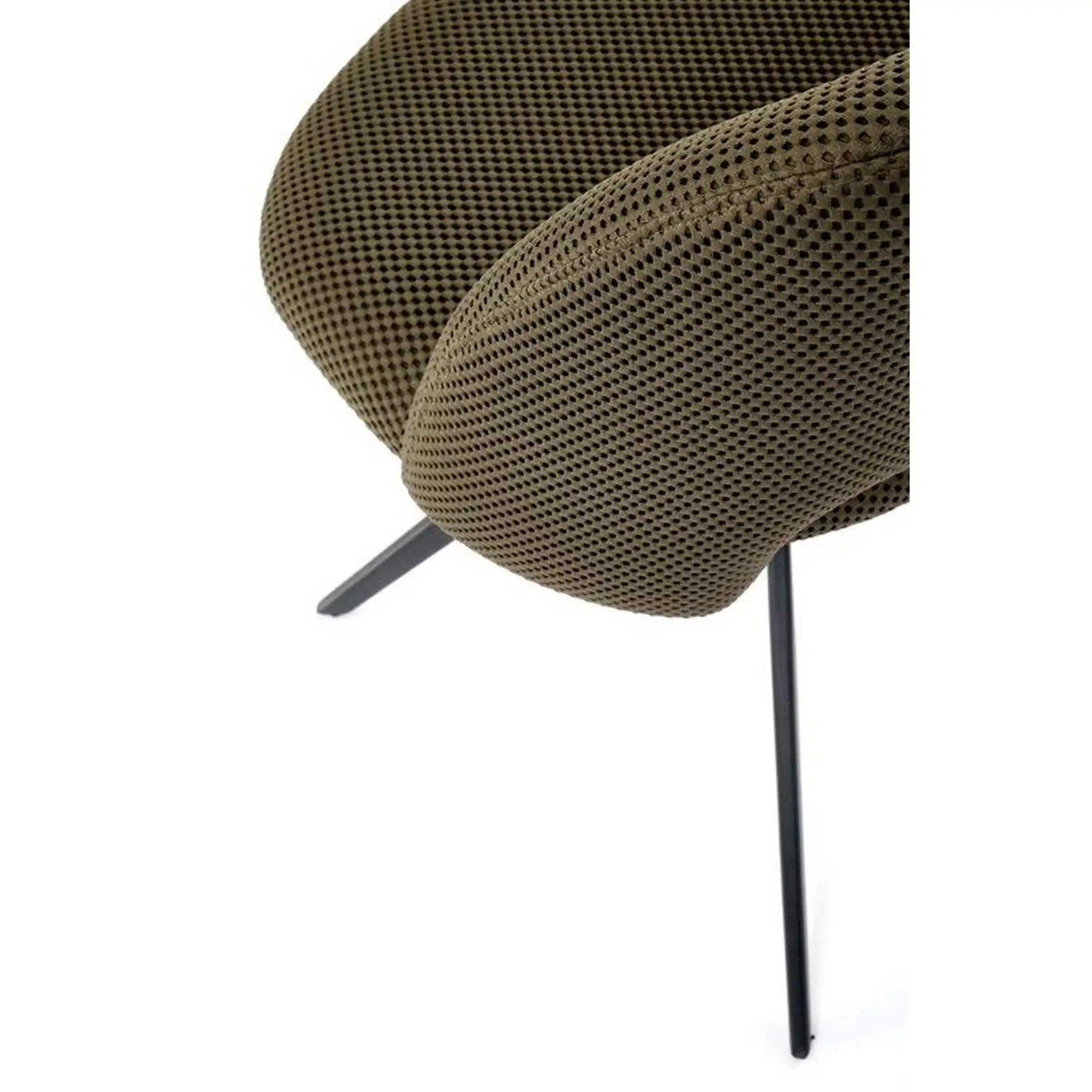 Scaun rotativ K546, verde/negru, panza/metal, 52x60x79 cm