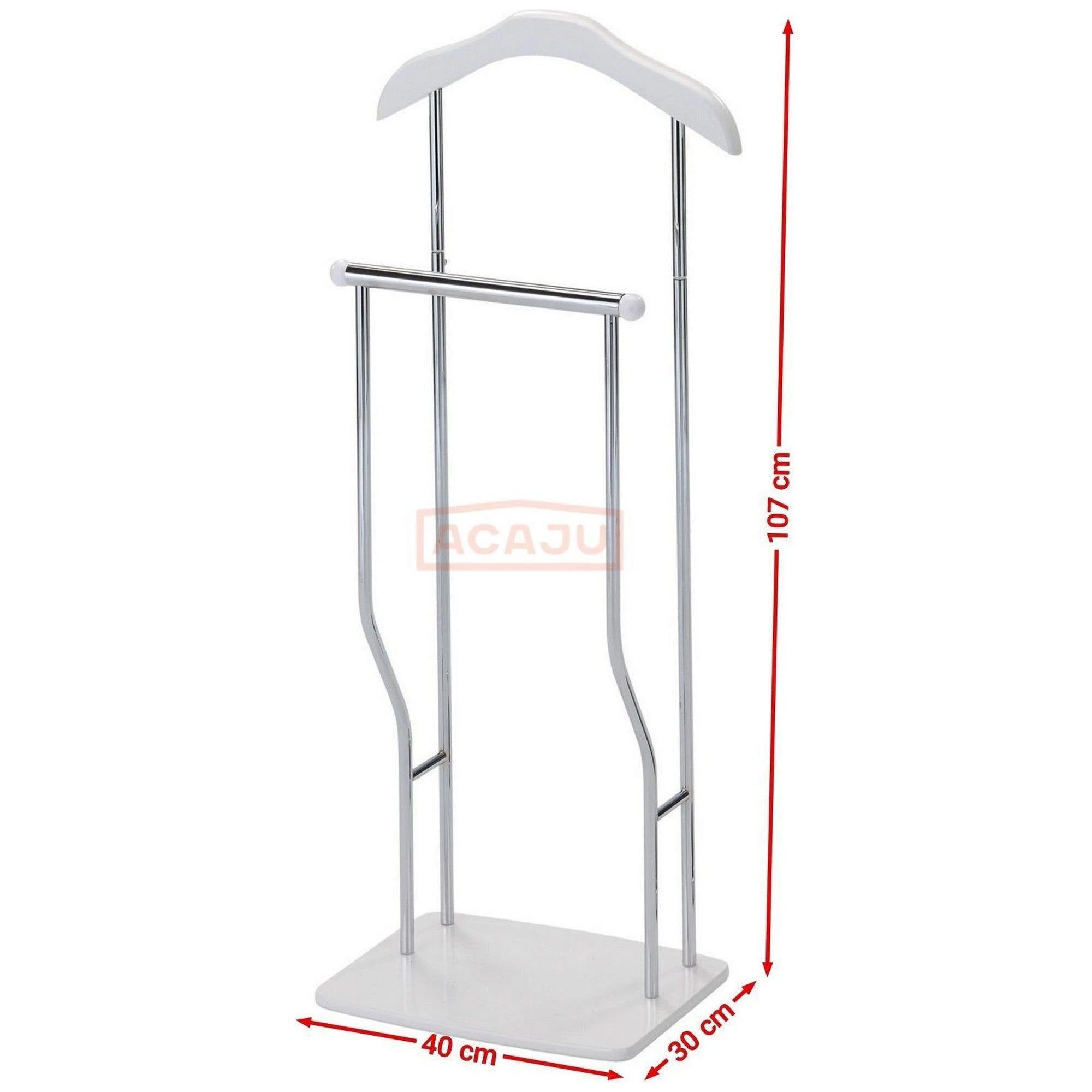 Stander haine GREG, alb/crom, metal/lemn, 40x30x107 cm