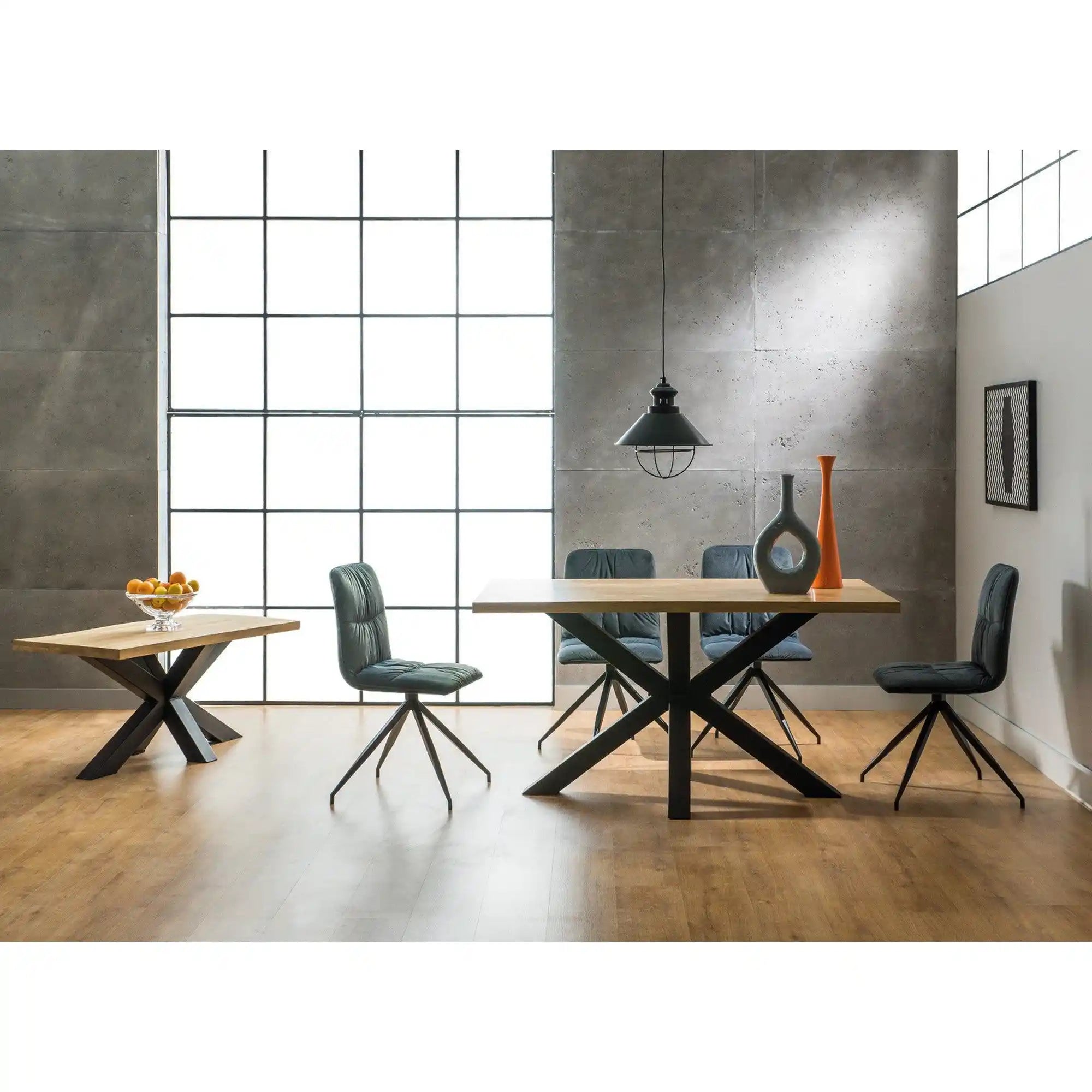 Masa CROSS, stejar/negru, 150x90x80 cm