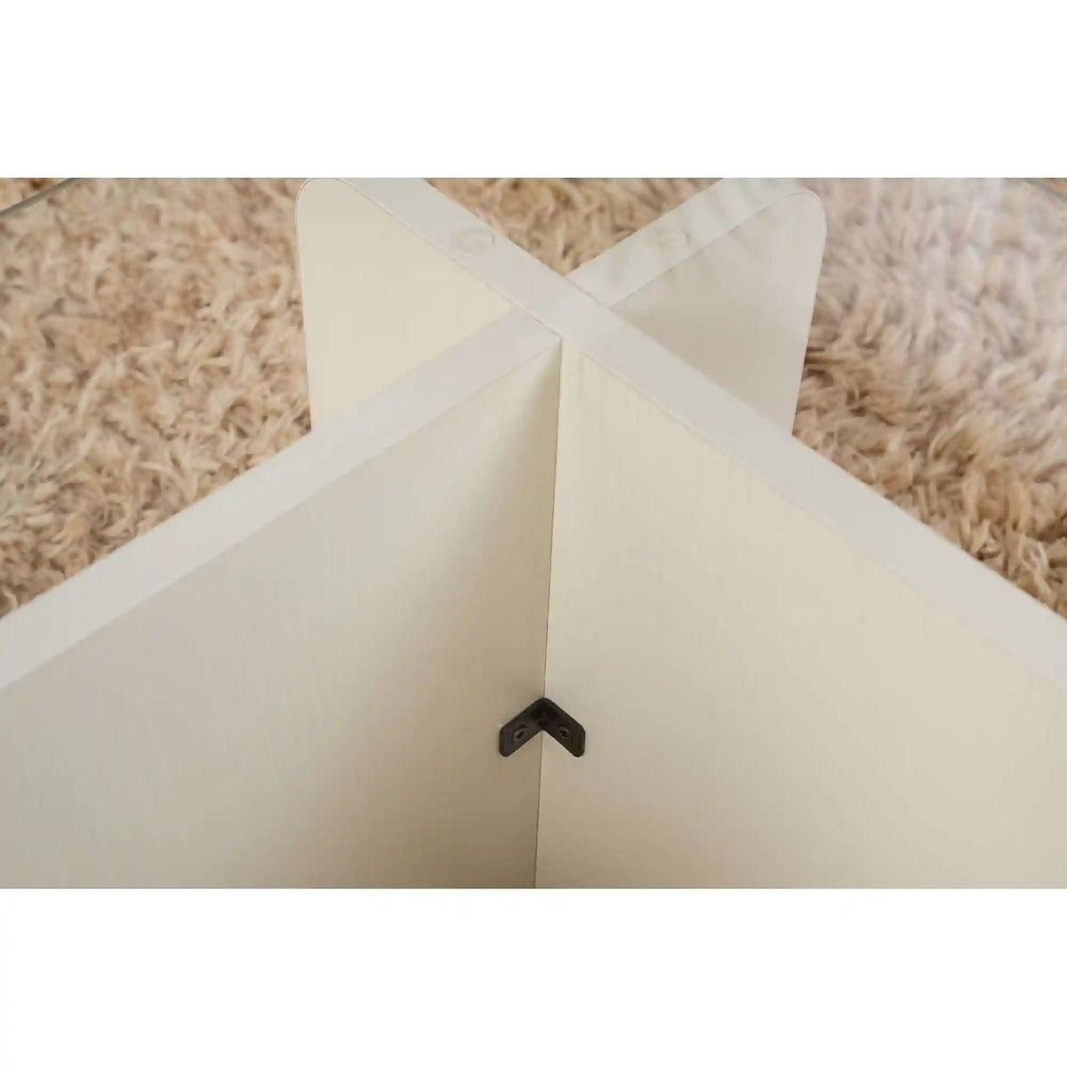 Masuta cafea FLAVIO, alb/transparent, PAL/sticla, 105x65x30 cm