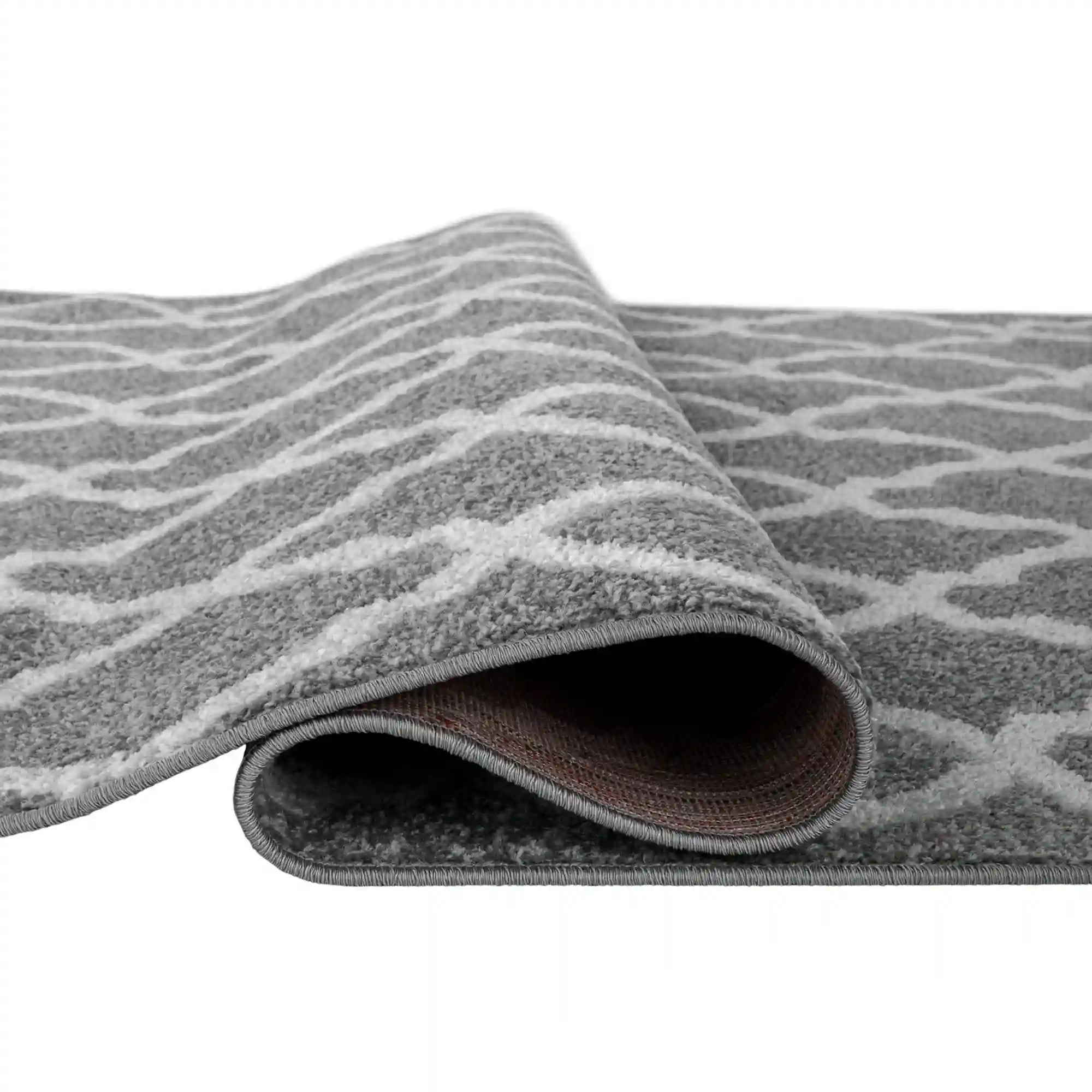 Covor DESTA, 160x235 cm, forma dreptunghiulara, polipropilena, gri deschis/alb