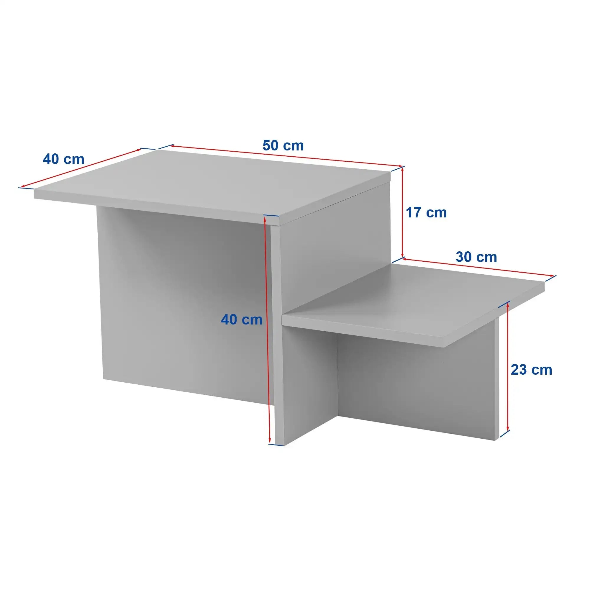 Masuta cafea HARMONY, alb cu efect de marmura, PAL, 80x40x40 cm