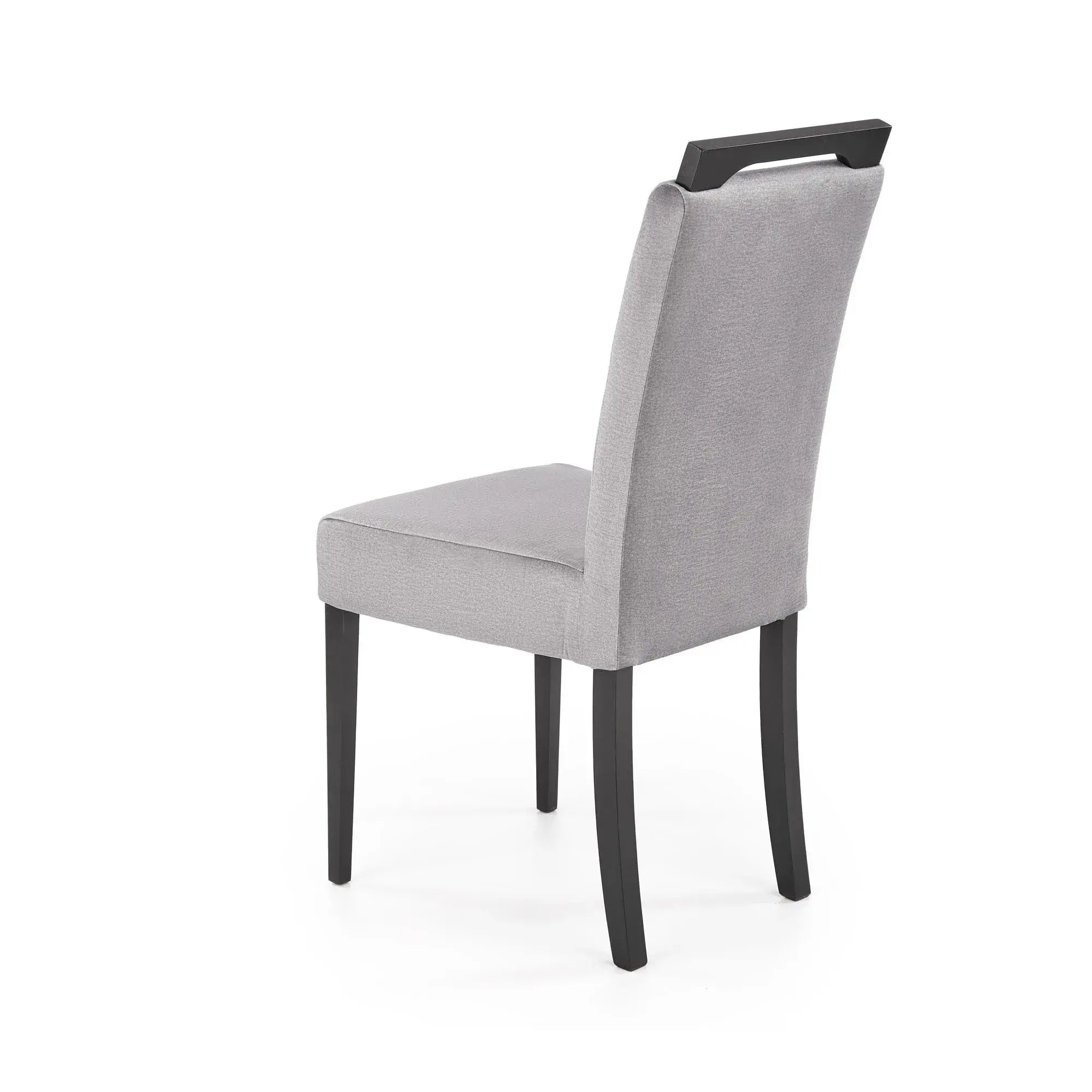 Scaun CLARION 2, gri/negru, stofa catifelata/lemn, 42x58x97 cm