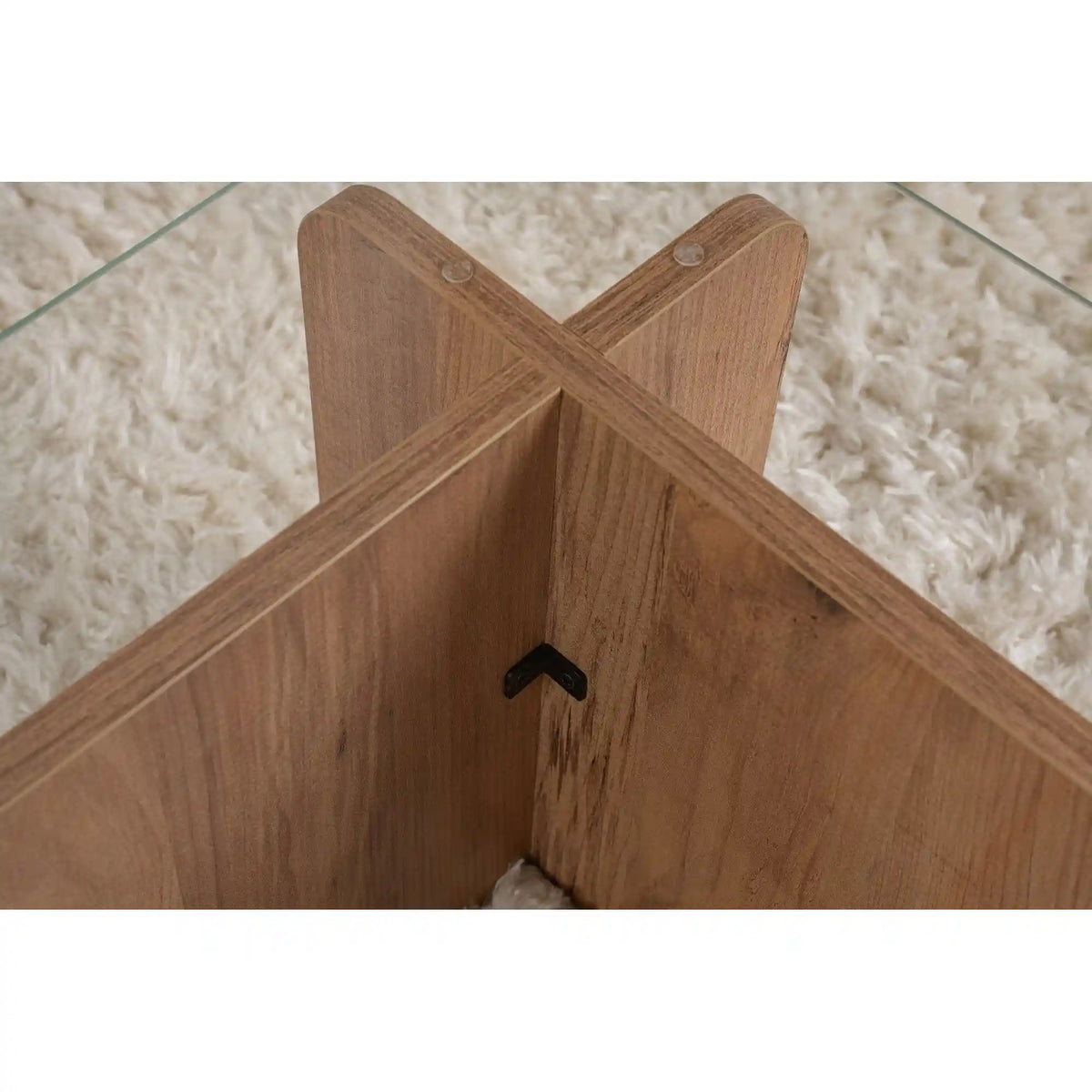 Masuta cafea FLAVIO, pin/transparent, PAL/sticla, 105x65x30 cm