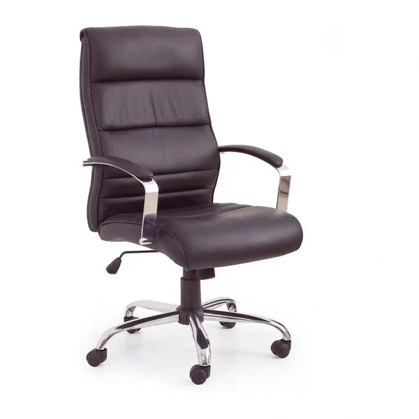 Scaun birou TEKSAS, negru, piele ecologica, 63x75x112/122 cm