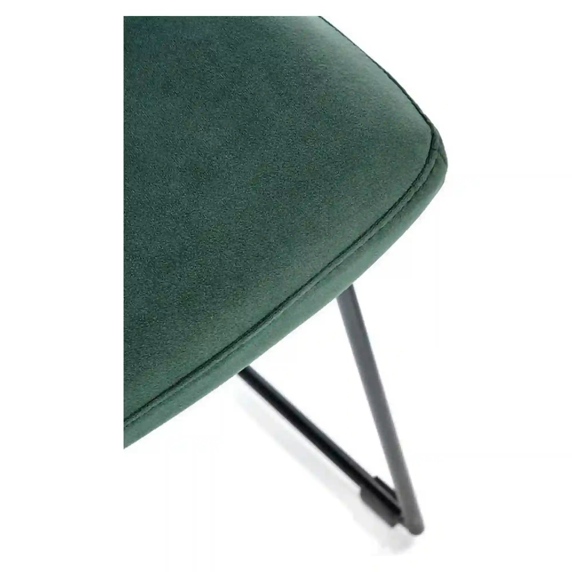 Scaun tapitat K485, verde inchis, stofa catifelata, 44x63x96 cm