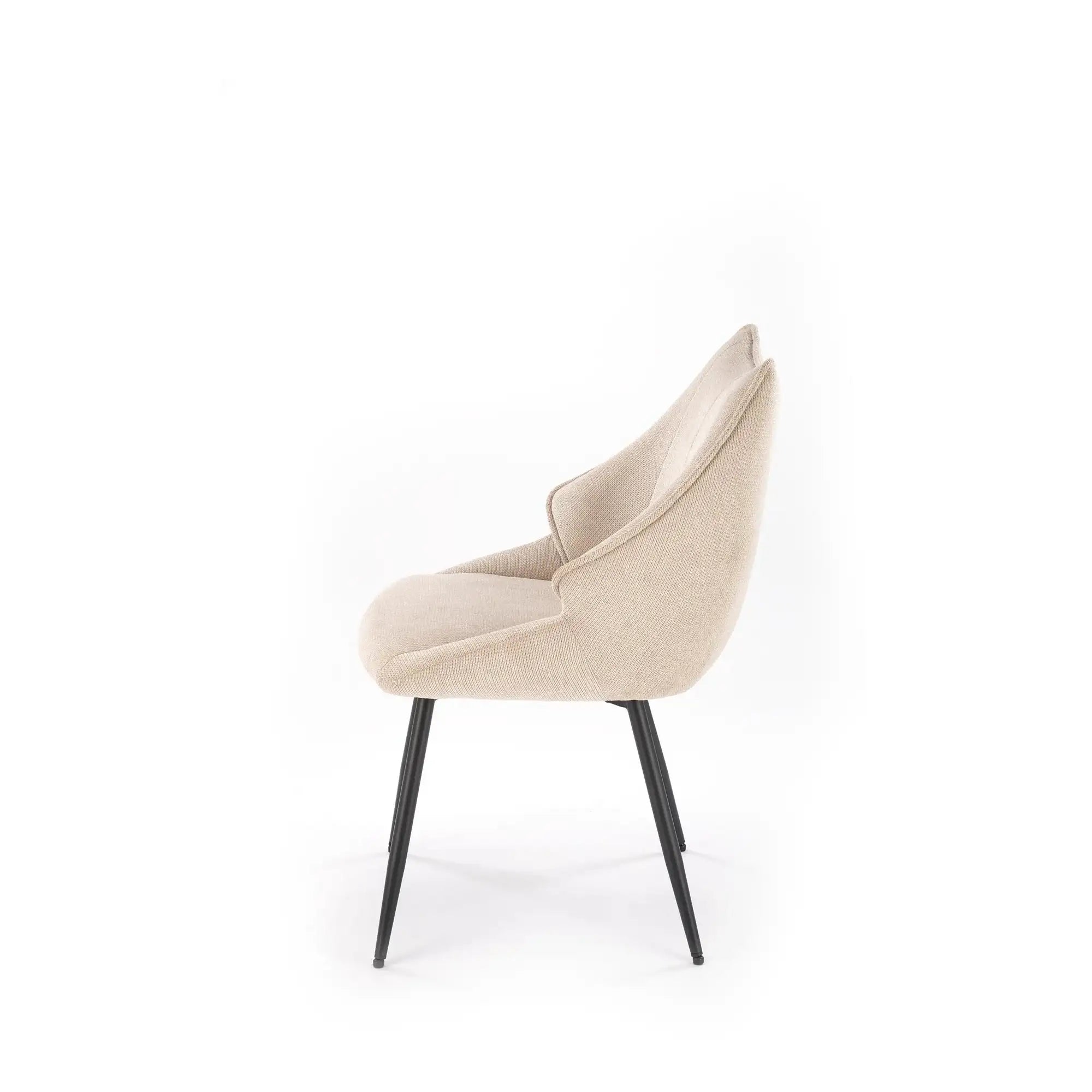 Scaun K543, bej/negru, stofa clasica/metal, 55x60x87 cm