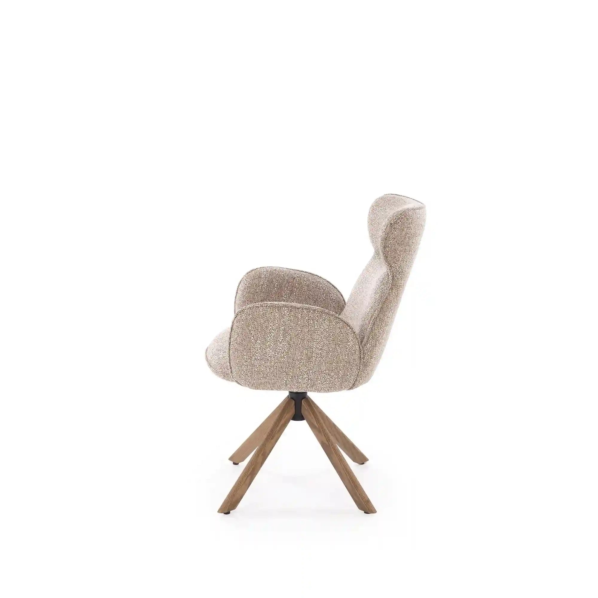 Scaun K585, bej inchis/nuc, stofa clasica/lemn, 63x64x93 cm