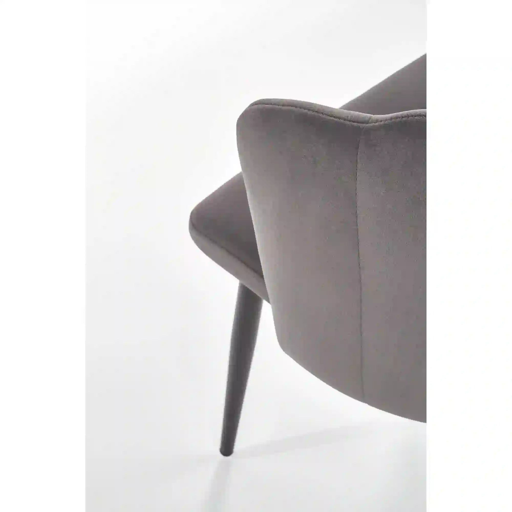 Scaun tapitat K386, gri inchis/negru, stofa catifelata/metal, 60x58x84 cm