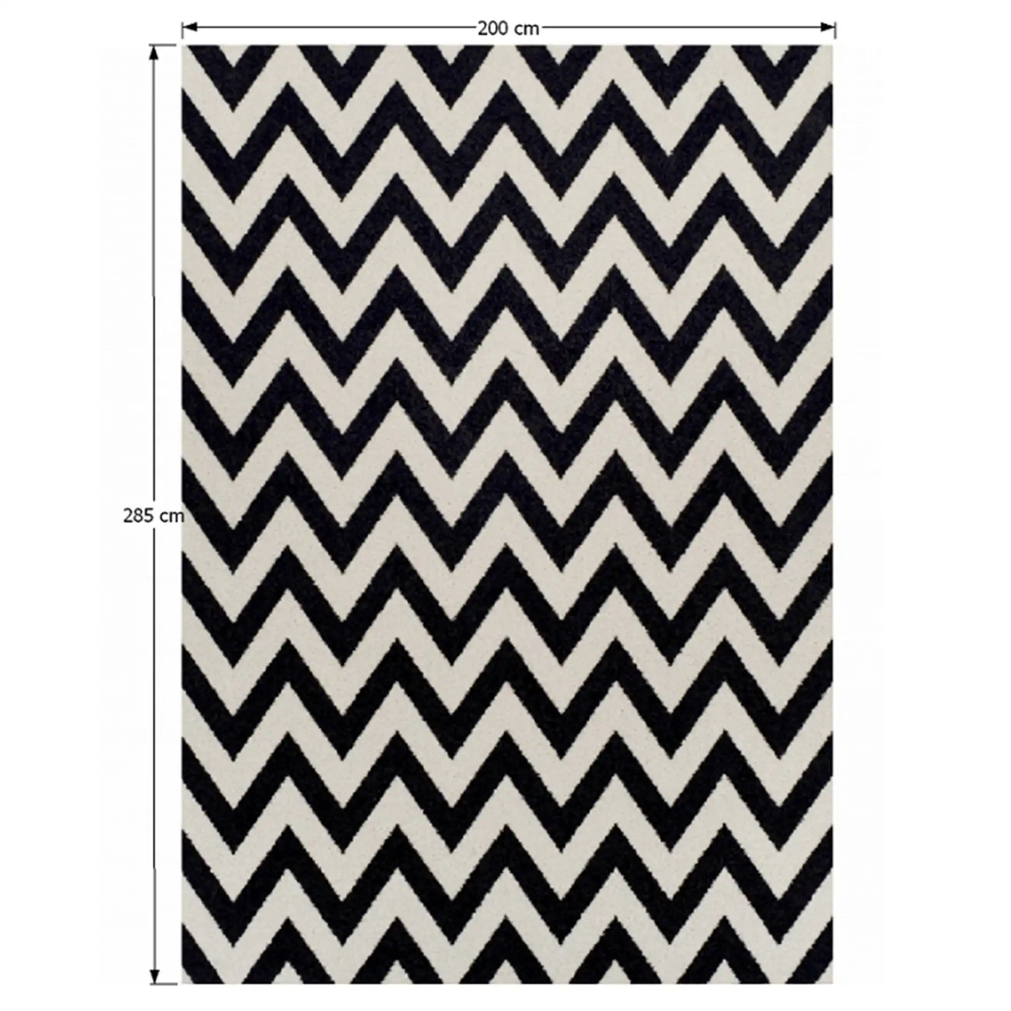 Covor ADISA, 200x285 cm, forma dreptunghiulara, polipropilena, negru/gri inchis