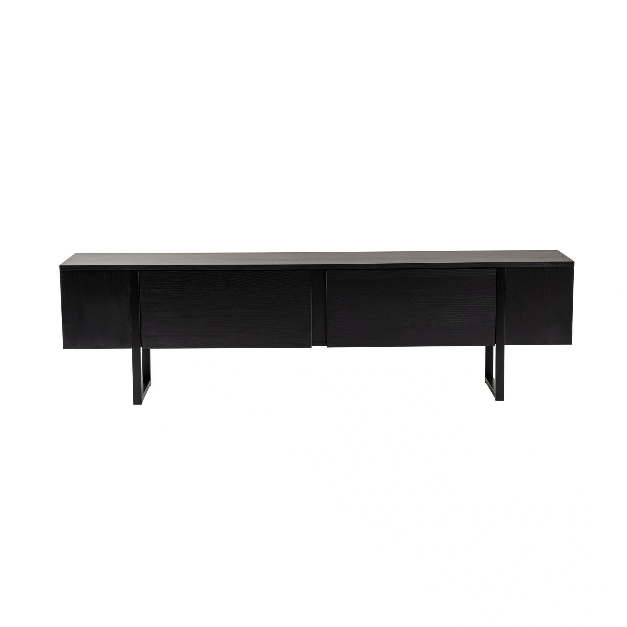 Comoda TV SERENITY, negru, PAL/metal, 180x30x50 cm