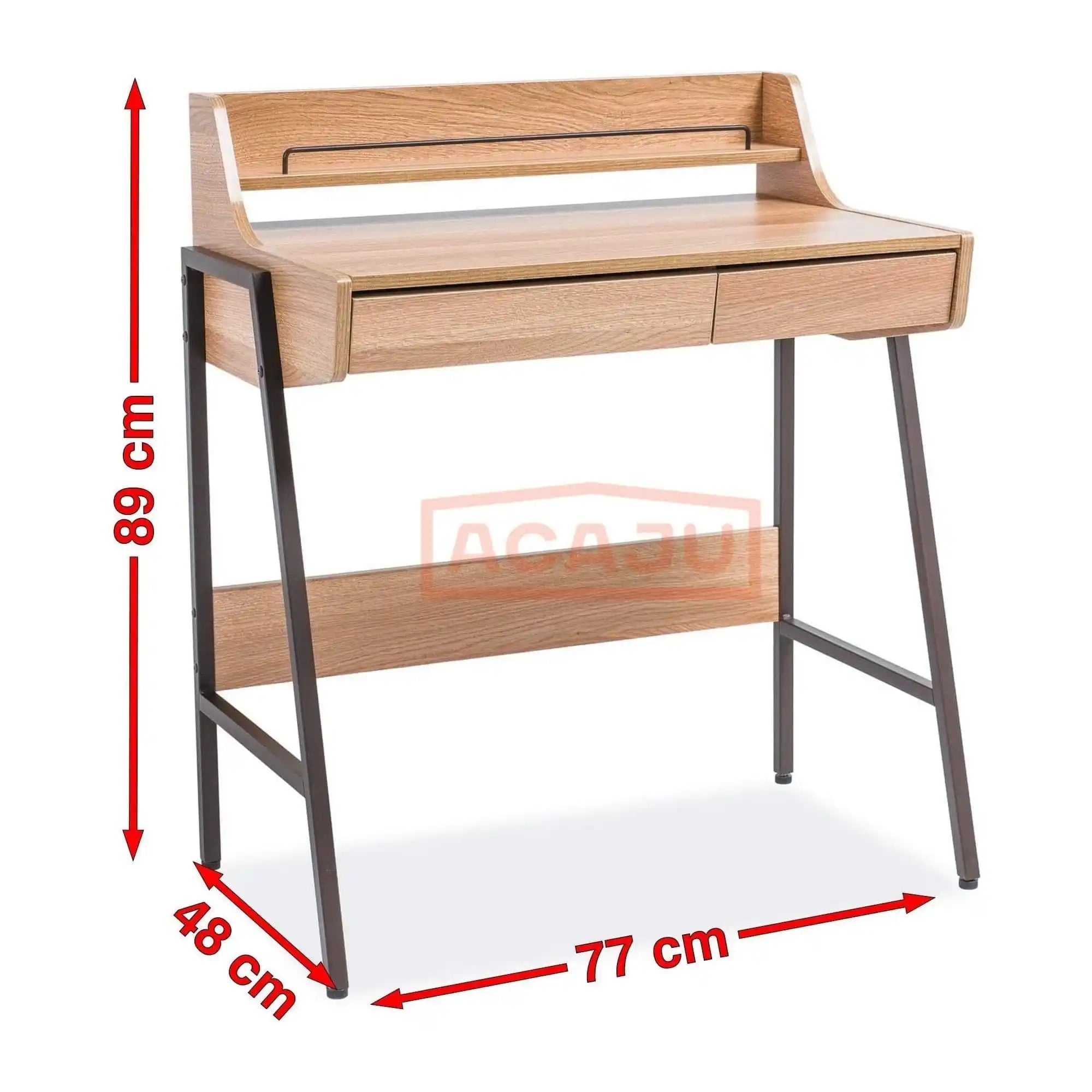 Birou B168, stejar/maro, 89x48x77 cm