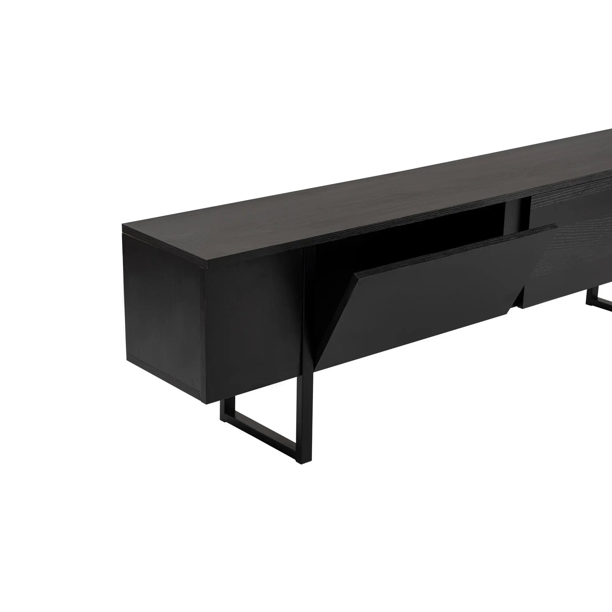 Comoda TV SERENITY, negru, PAL/metal, 180x30x50 cm
