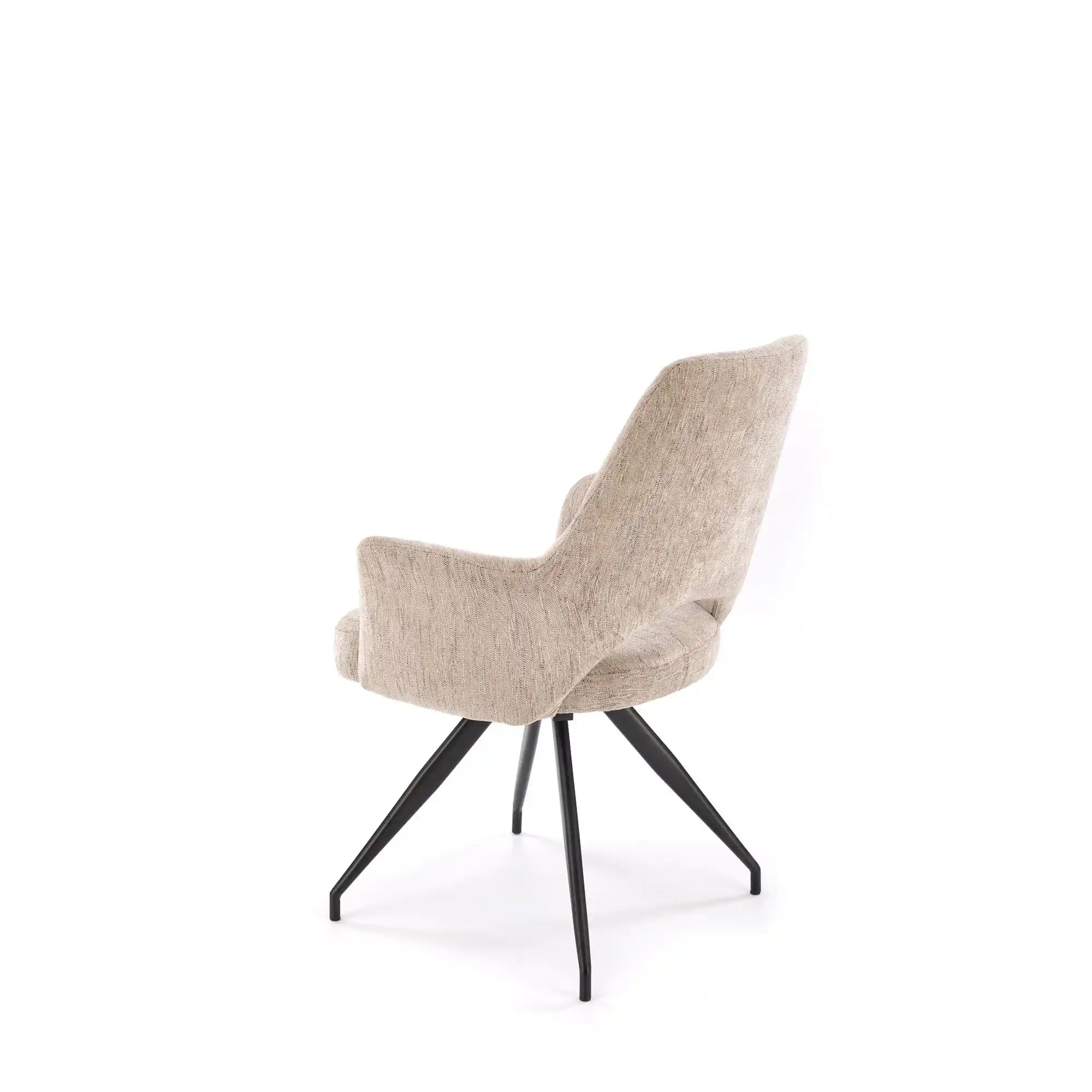 Scaun rotativ K542, bej/negru, stofa clasica/metal, 58x64x88 cm