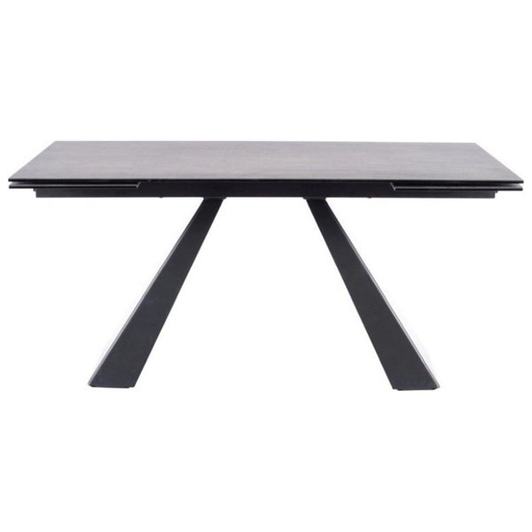 Masa extensibila SALVADORE CERAMIC II, gri/negru mat, sticla securizata/ceramica, 120/180x80x76 cm