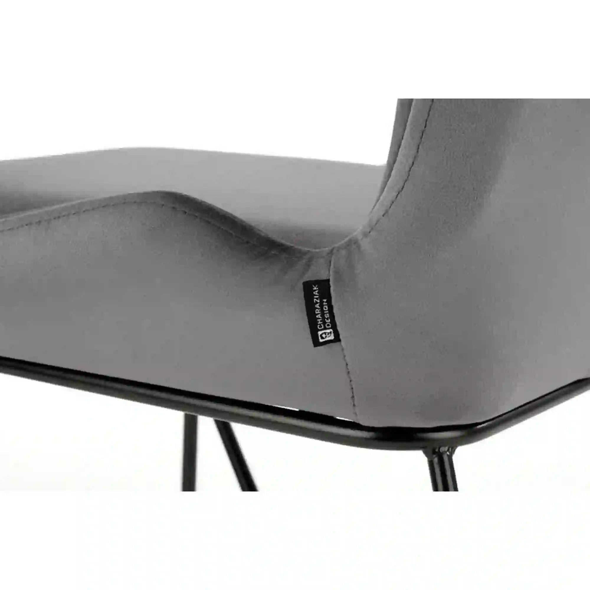 Scaun K454, gri/negru, stofa catifelata/metal, 46x55x83 CM