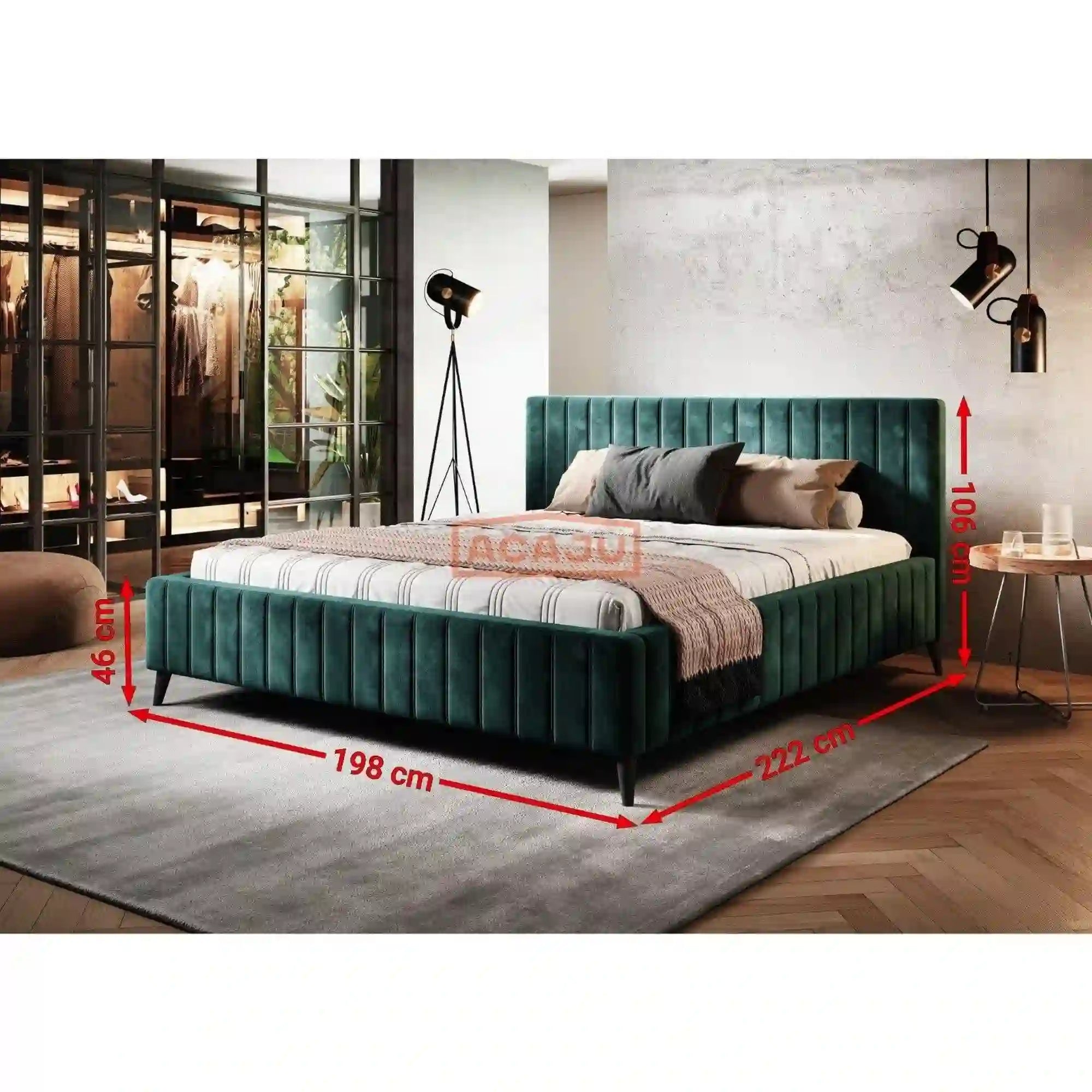 Pat MAGGIE SR 180x200, personalizabil materiale gama Premium, cu suport saltea si sistem de reglare